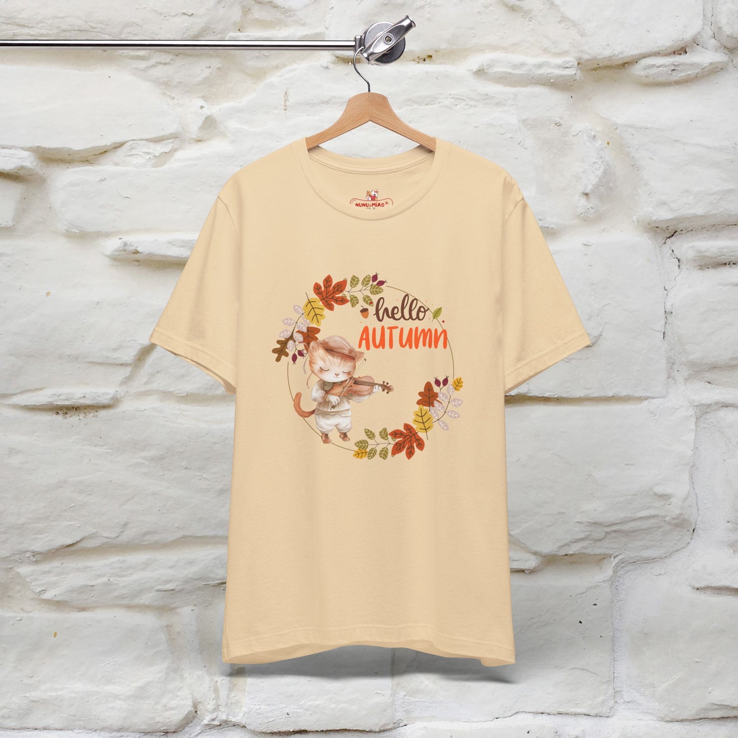 "Hello Autumn" Cat T-Shirt for Men & Women | 100% Cotton* | Cozy Fall Fashion - Nunu&Miao Studio