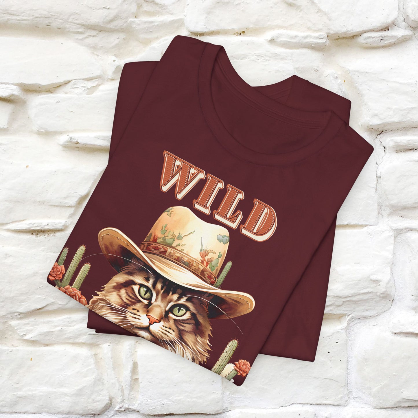 Wild Cowboy Cat T-Shirt for Men & Women | 100% Cotton* Adventure Tee - Nunu&Miao Studio