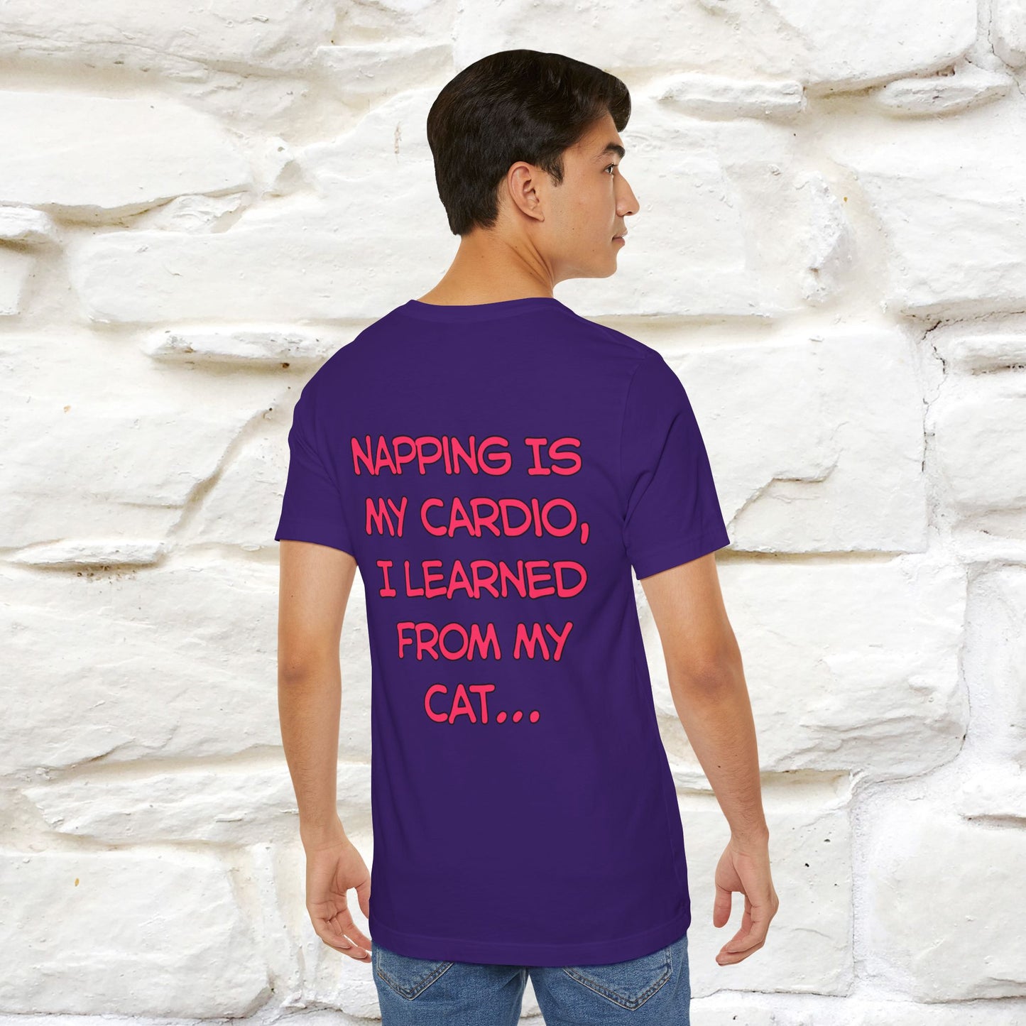 "Napping Is My Cardio, I Learned From My Cat…" Funny Cat T-shirt | Nunu&Miao Studio