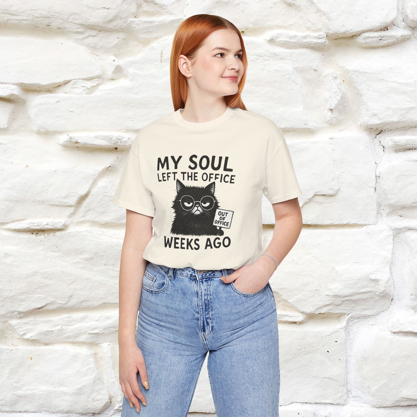 "My Soul Left The Office..." |Funny Cat T-Shirt | Nunu&Miao Studio