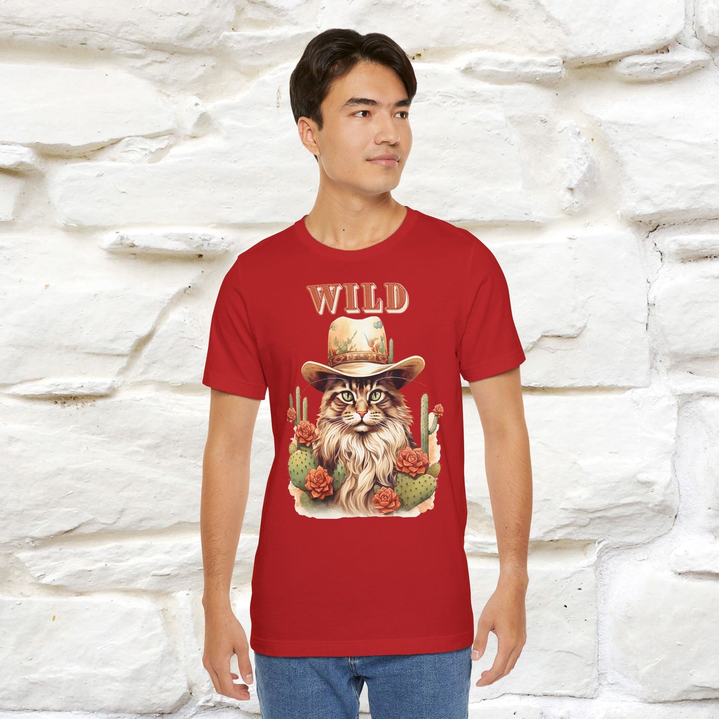 Wild Cowboy Cat T-Shirt for Men & Women | 100% Cotton* Adventure Tee - Nunu&Miao Studio