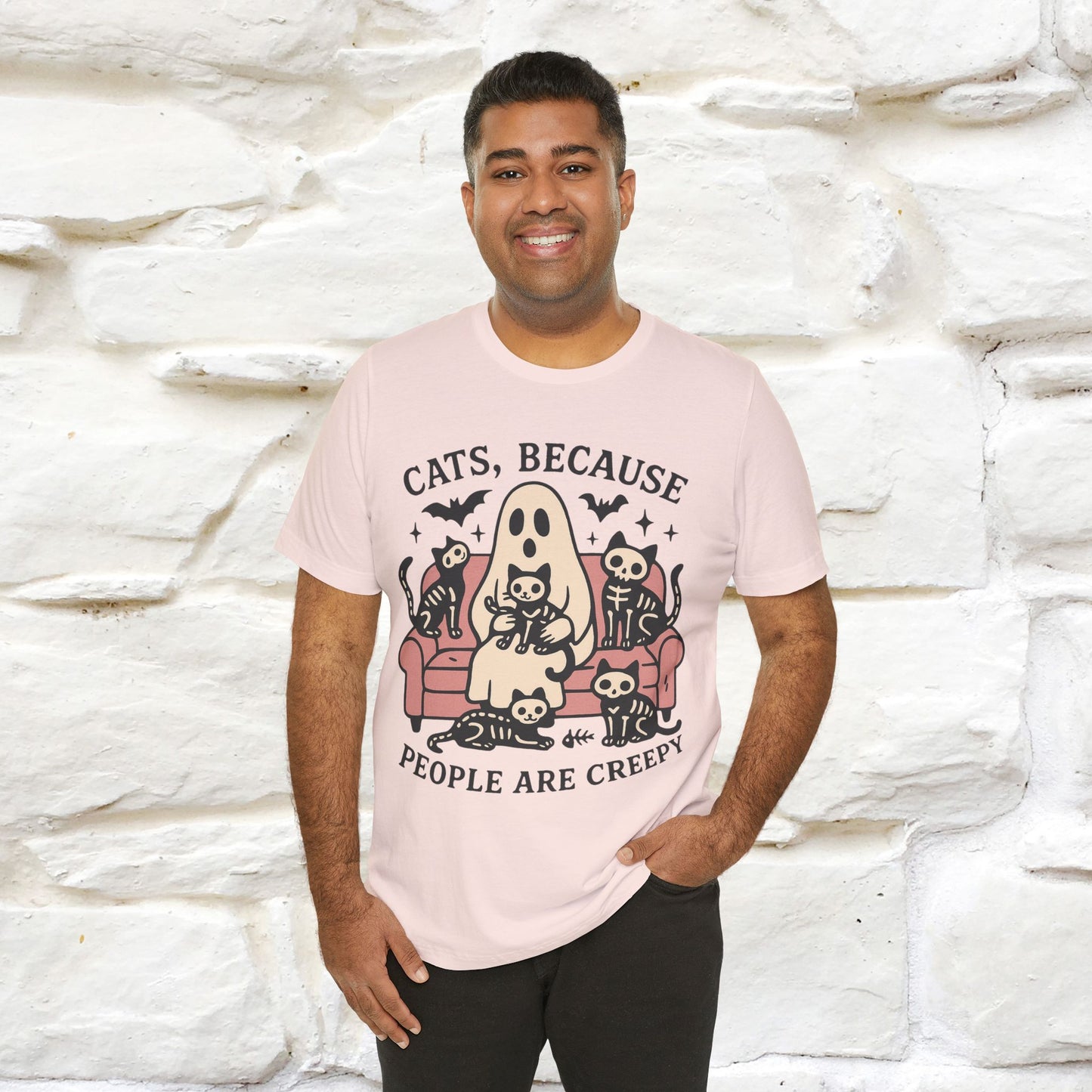 "Cat Because People Are Creepy" Halloween Cat T-shirt |Nunu&Miao Studio - Nunu&Miao Studio