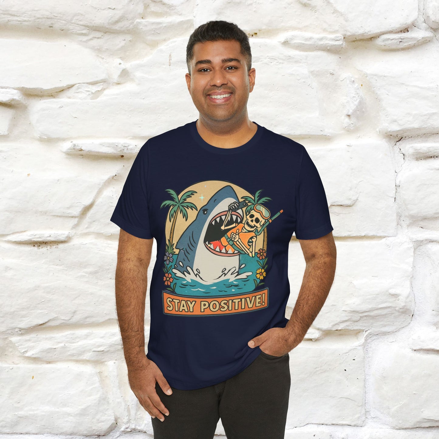 "Stay Positive" Funny T-shirt |Nunu&Miao Studio - Nunu&Miao Studio
