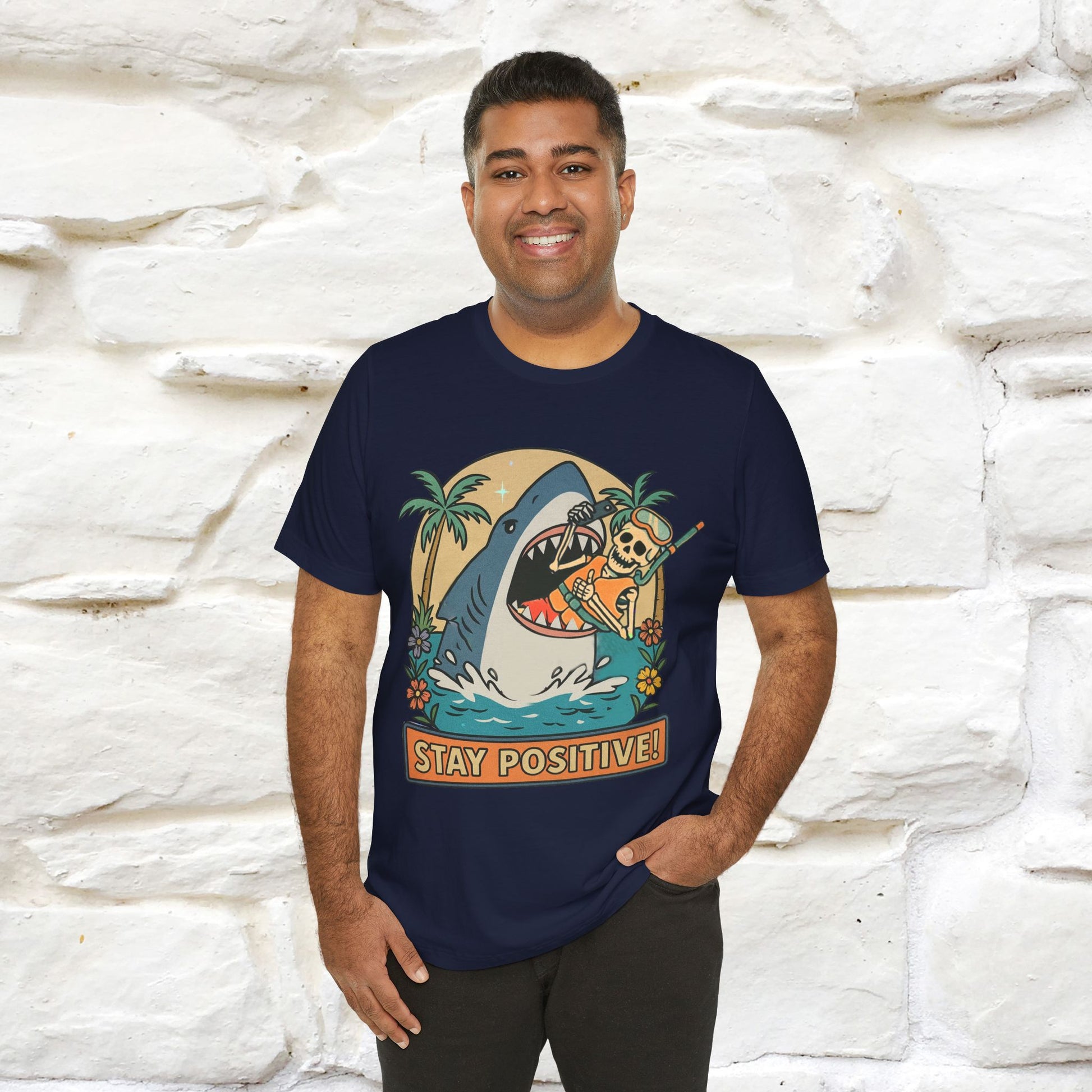 "Stay Positive" Funny T-shirt |Nunu&Miao Studio - Nunu&Miao Studio