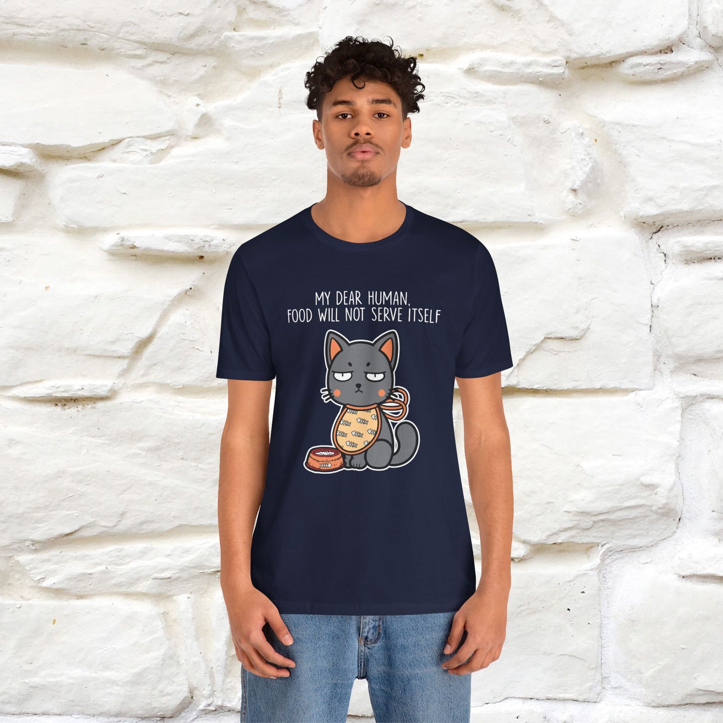 "Dear Human, Food Will Not Serve Itself" |Cat T-Shirt | Nunu&Miao Studio - Nunu&Miao Studio