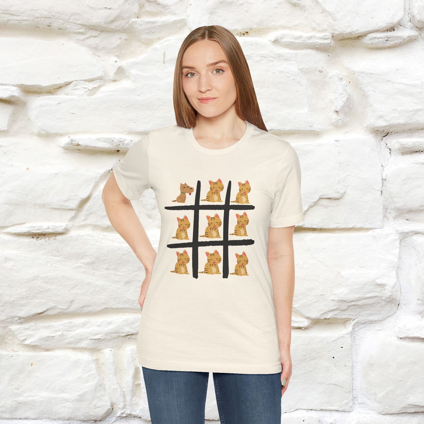"Meow vs Woof: The Ultimate Match" Cat T-Shirt for Men & Women | 100% Cotton 🐾*
