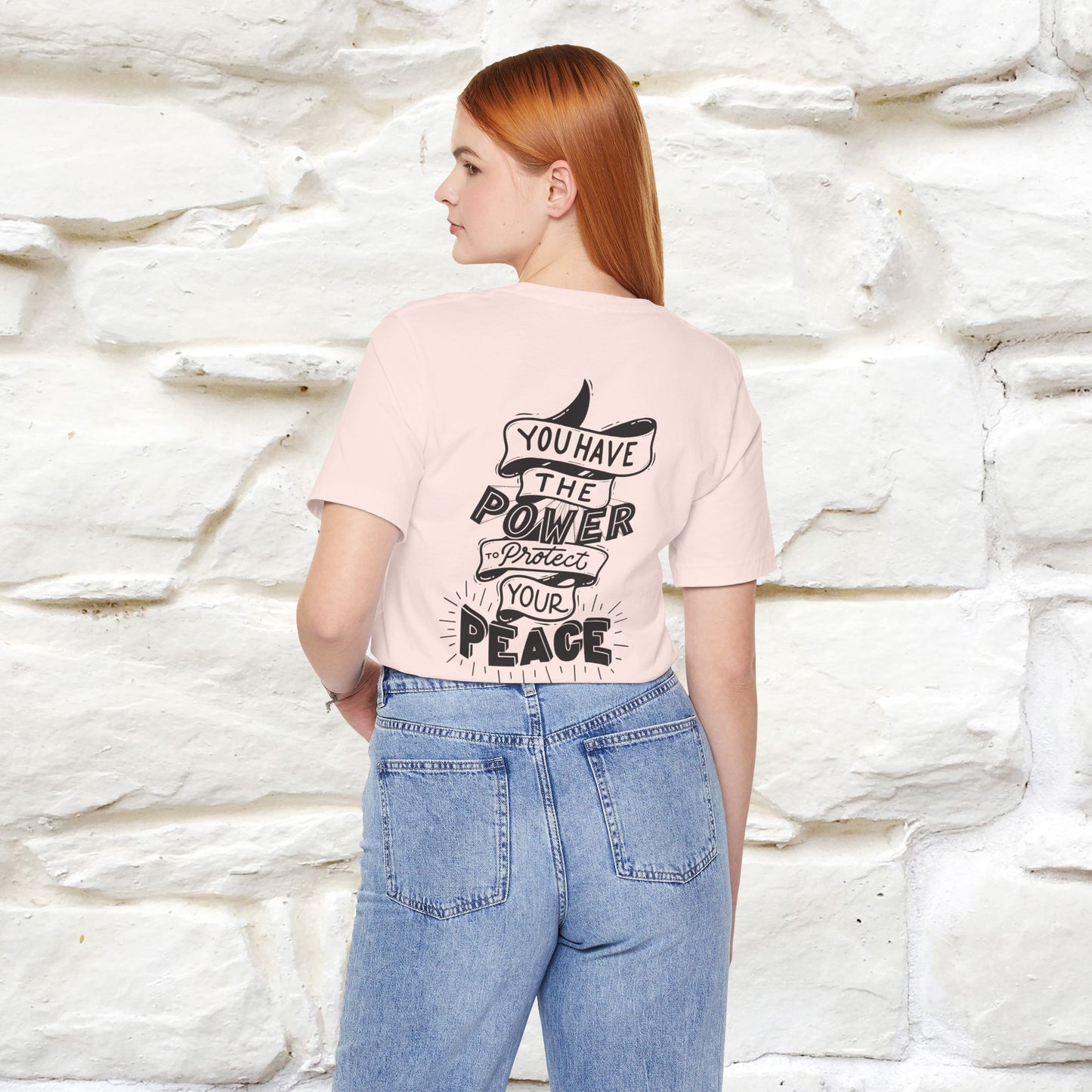 "You Have the Power to Protect Your Peace" Cat T-Shirt| Front & Back Design | Nunu&Miao Studio