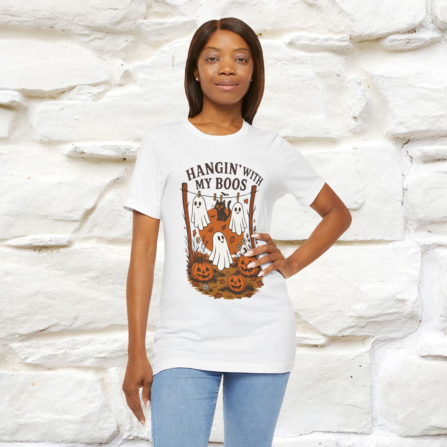"Hanging With My Boos" Halloween Cat T-shirt |Nunu&Miao Studio - Nunu&Miao Studio
