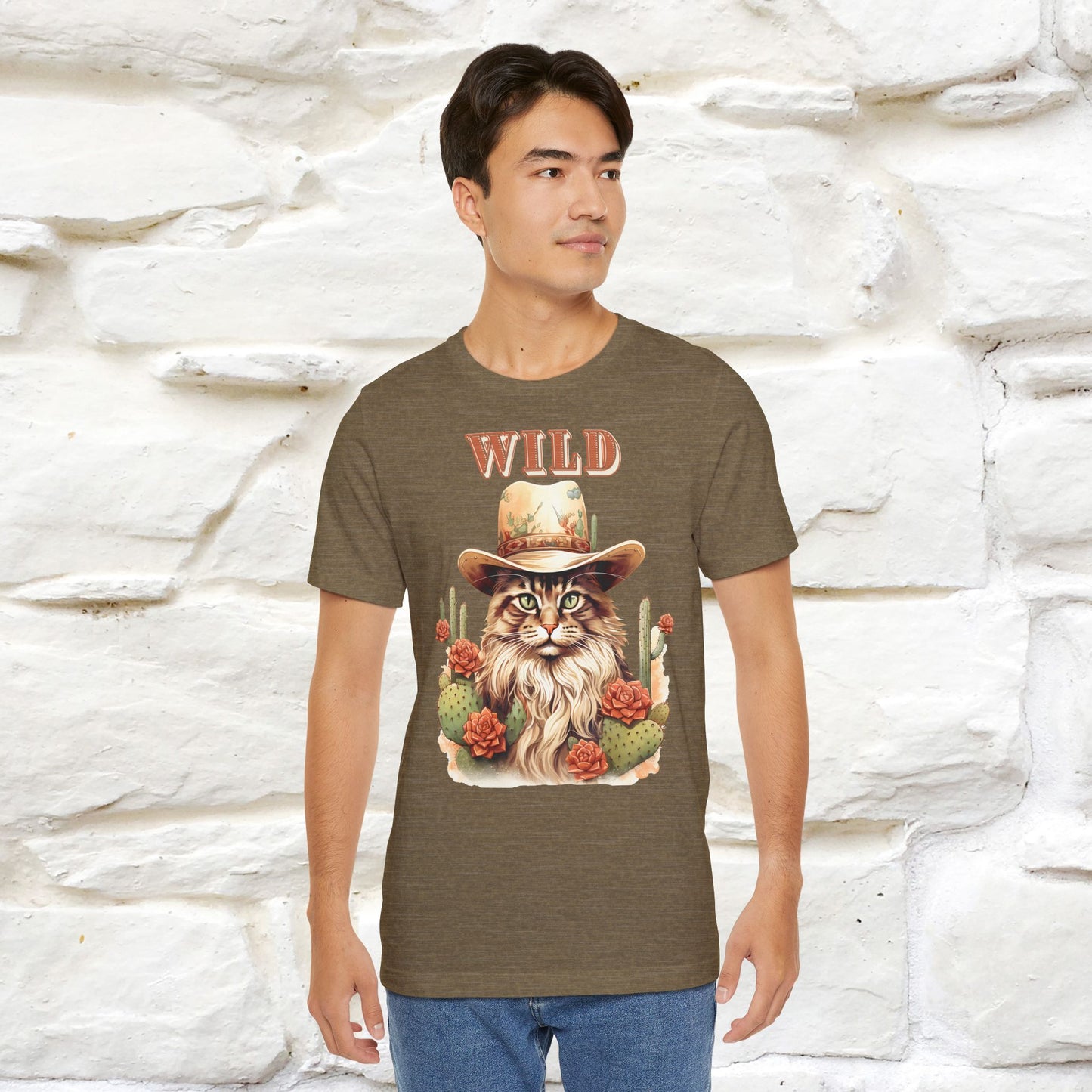 Wild Cowboy Cat T-Shirt for Men & Women | 100% Cotton* Adventure Tee - Nunu&Miao Studio