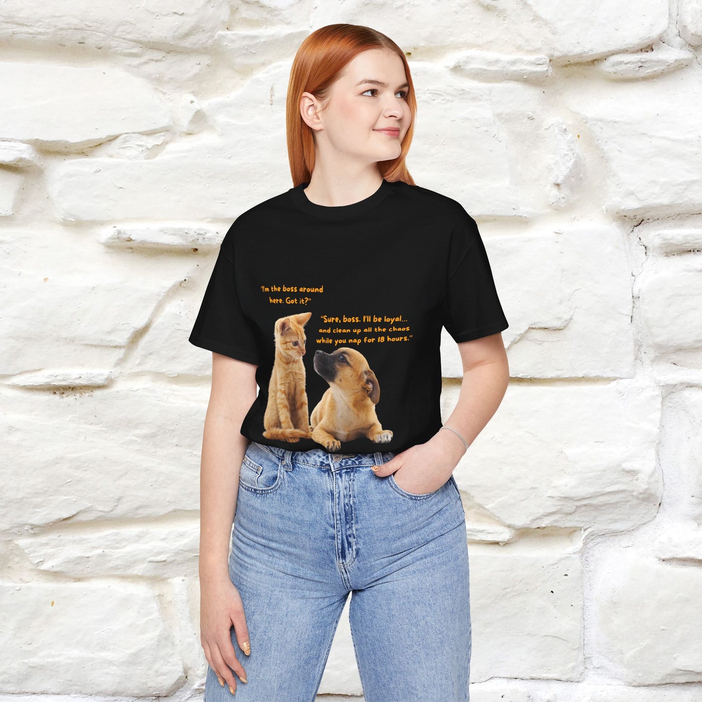 ''I am The Boss Here'' Funny Cat T-shirt for Men and Women 100% Cotton* - Nunu&Miao Studio