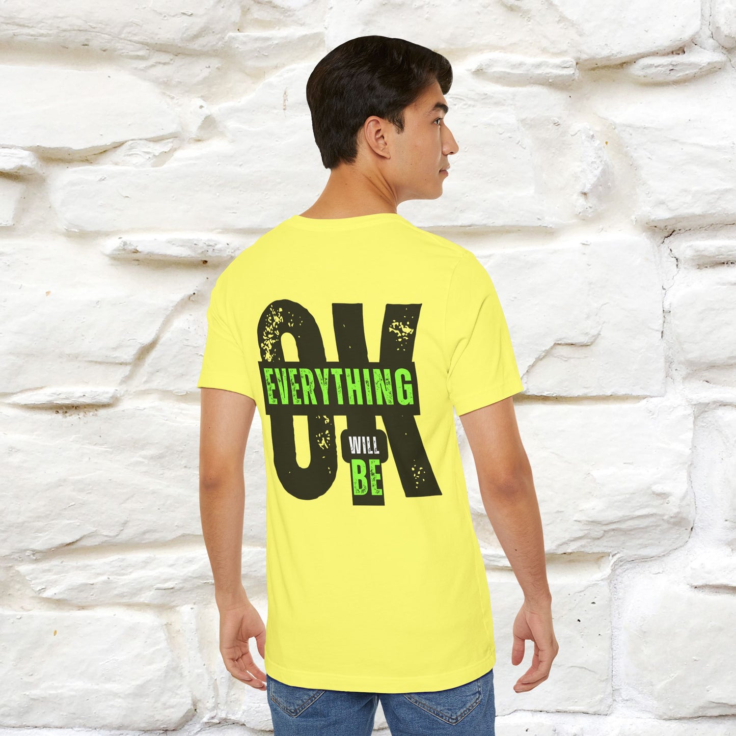''Everything Will Be Ok '' Cat T-Shirt Front and Back Design | Nunu&Miao Studio