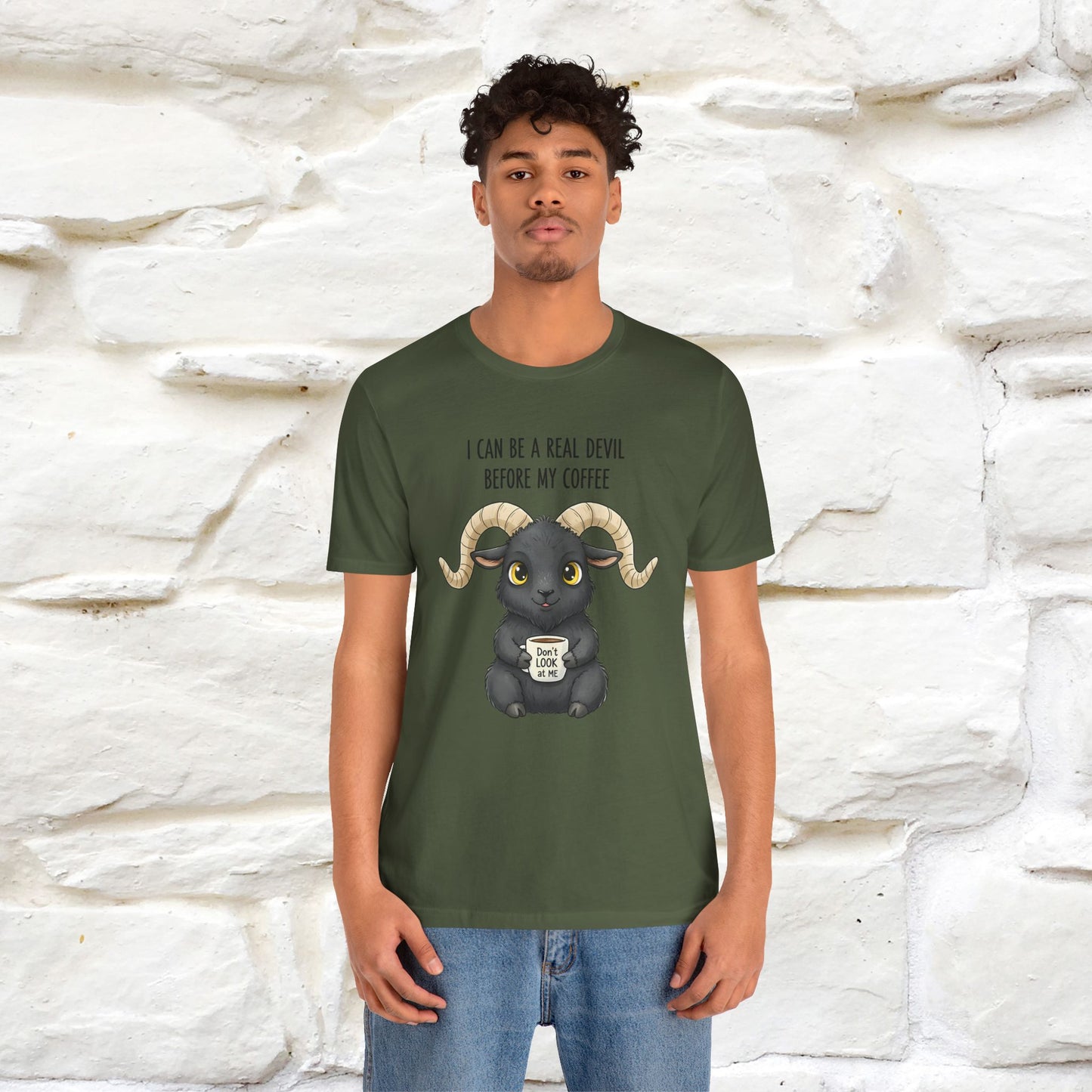 "I Can Be a Real Devil Before My Coffe" Funny T-shirt |Nunu&Miao Studio