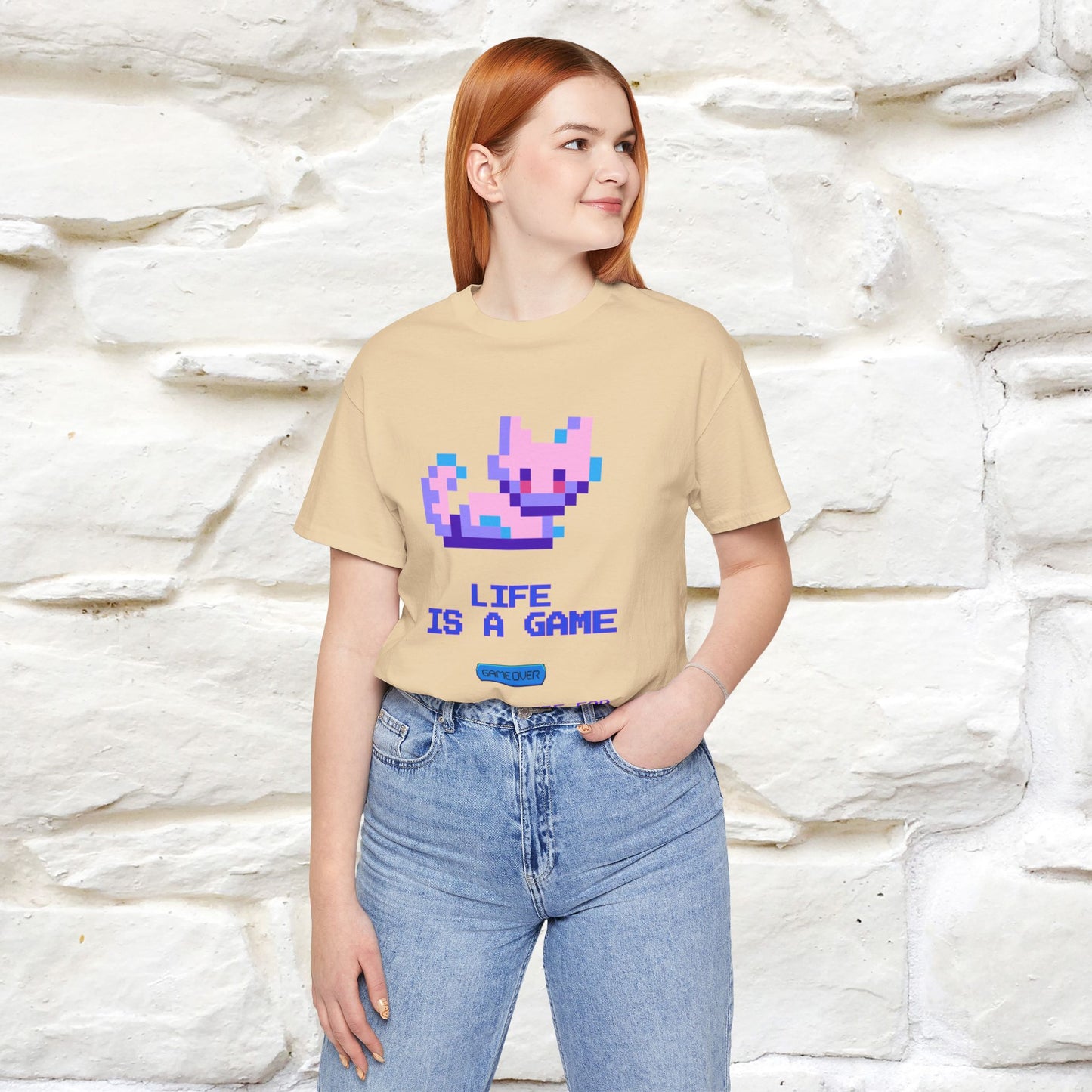 "Life Is A Game, I Am Just Here Fo The Cheat Code" Funny Cat T-Shirt for Men & Women | 100% Cotton* - Nunu&Miao Studio