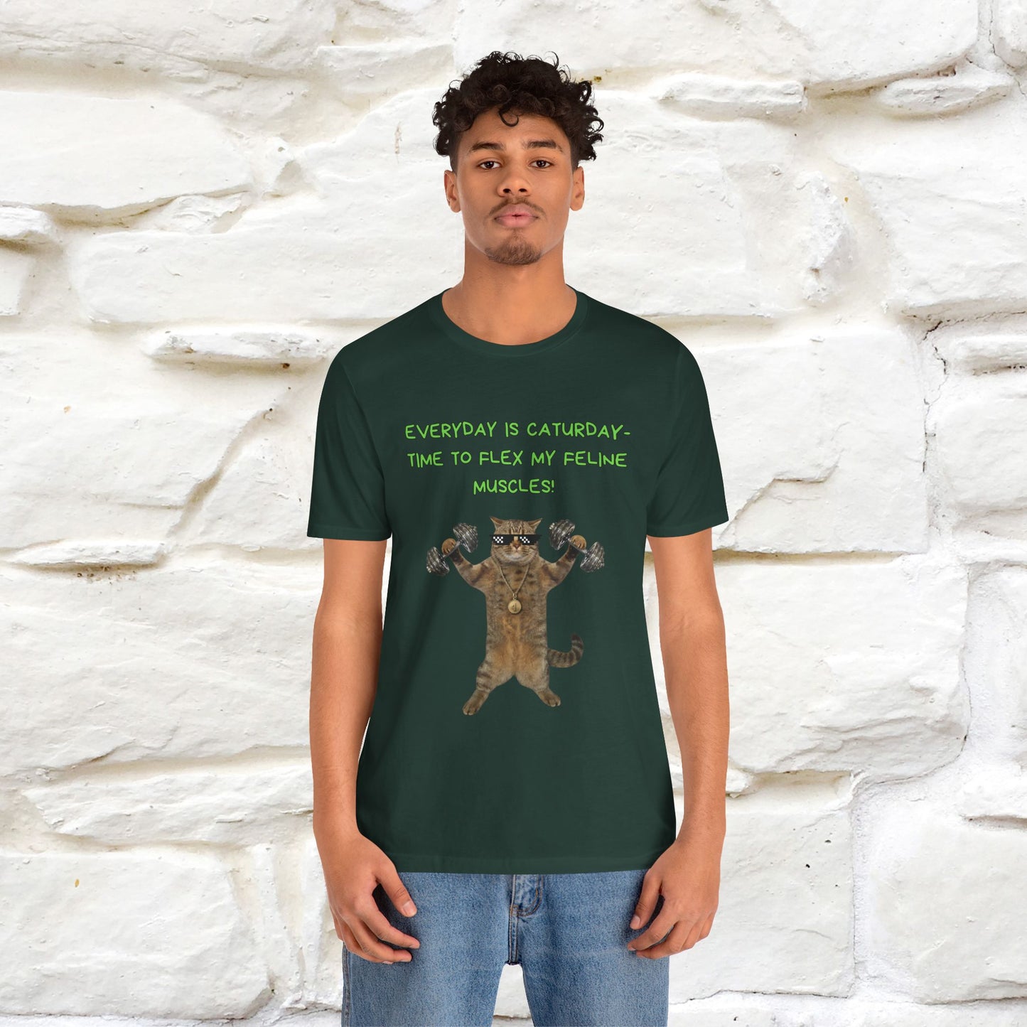 "Everyday Is Caturday – Flex My Feline Muscle"| Funny Cat T-Shirt |Nunu&Miao Sudio