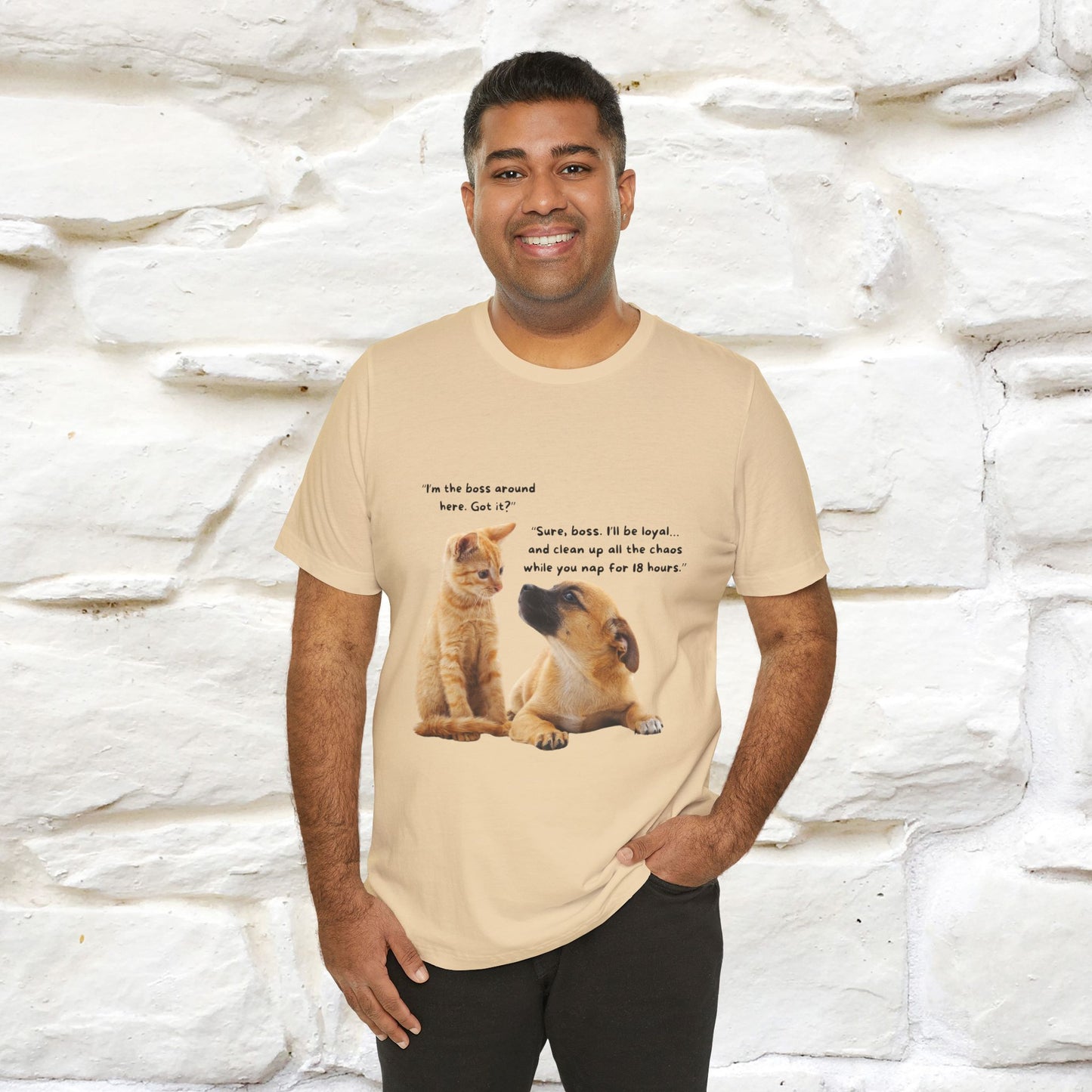 ''I am The Boss Here'' Funny Cat T-shirt for Men and Women 100% Cotton* - Nunu&Miao Studio