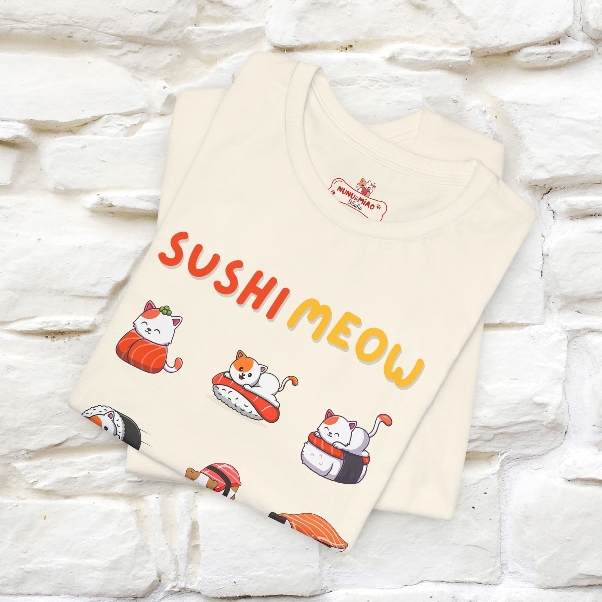 "Sushi Meow" Cat T-shirt for Men & Women | 100% Cotton* - Nunu&Miao Studio