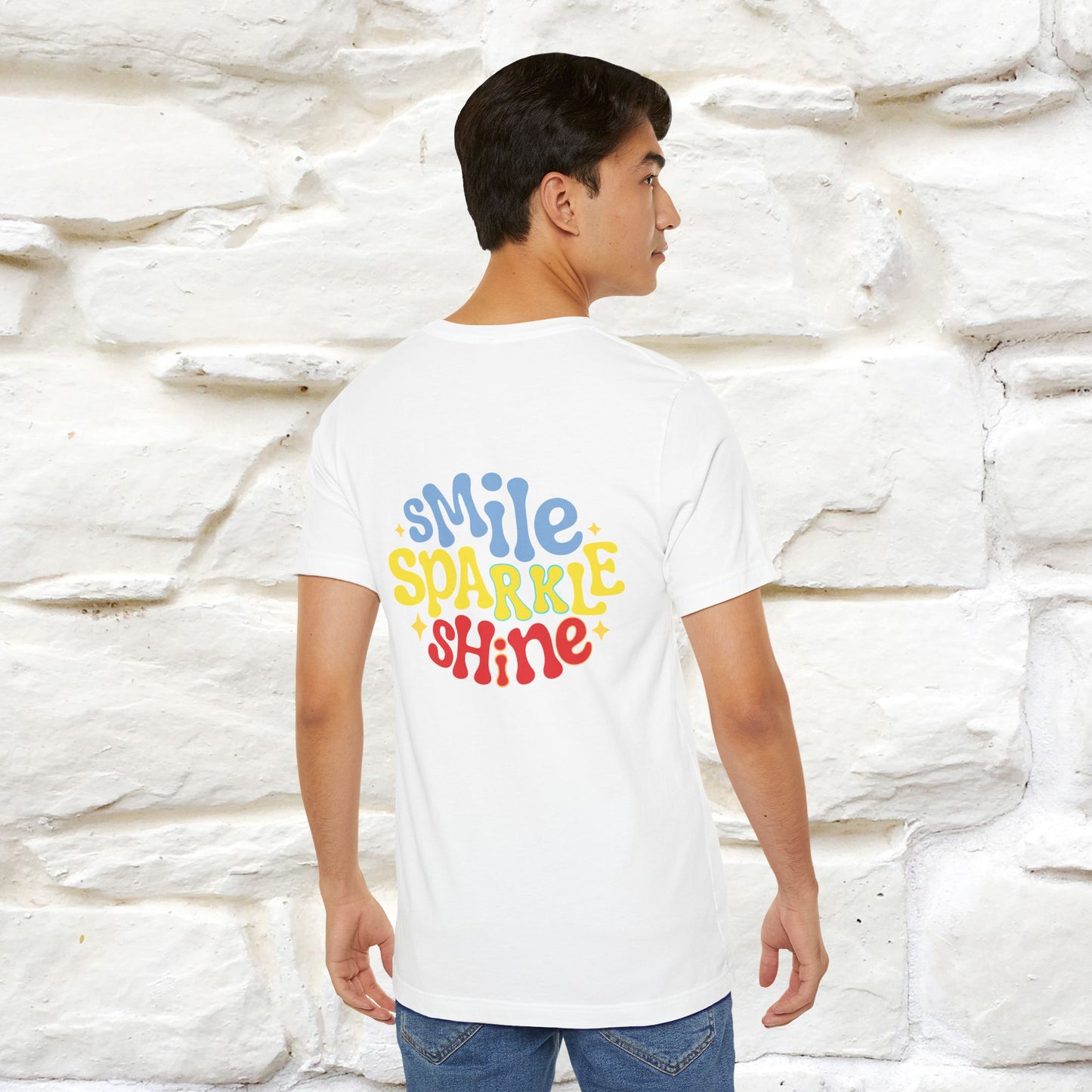 "Smile, Sparkle, Shine" Cat T-Shirt | Front & Back Design | Nunu&Miao Studio