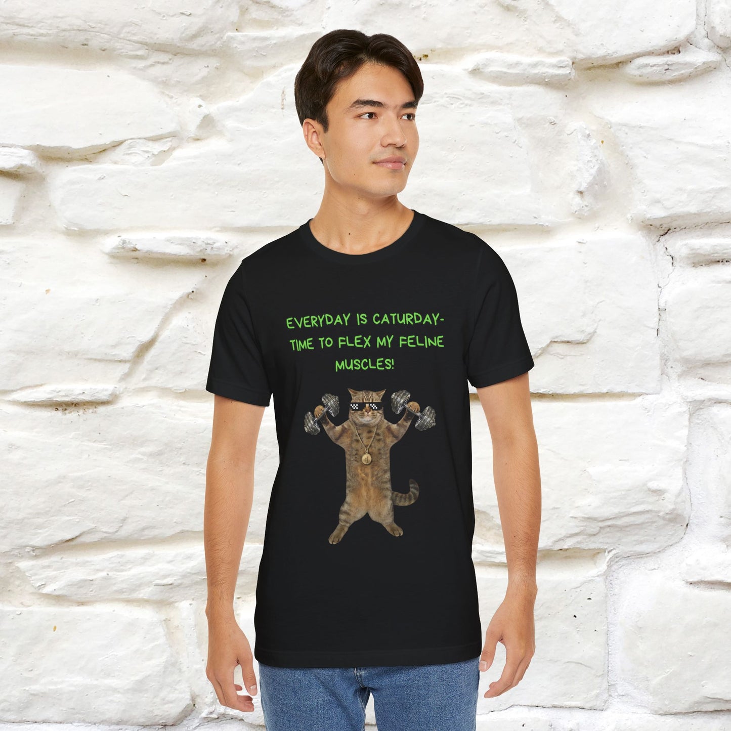 "Everyday Is Caturday – Flex My Feline Muscle"| Funny Cat T-Shirt |Nunu&Miao Sudio - Nunu&Miao Studio