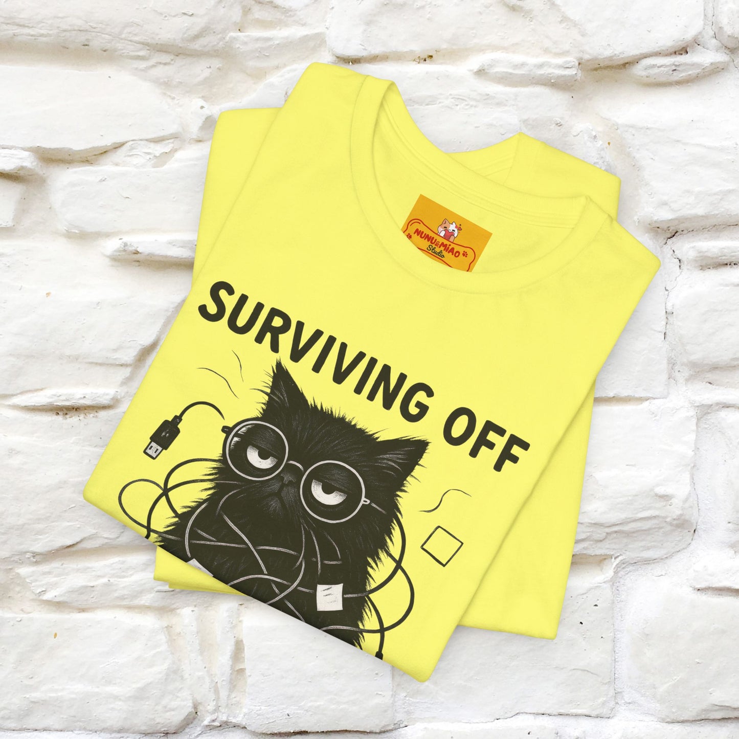 "Surviving Off...Vibes And Broken .. " |Cat T-Shirt | Nunu&Miao Studio