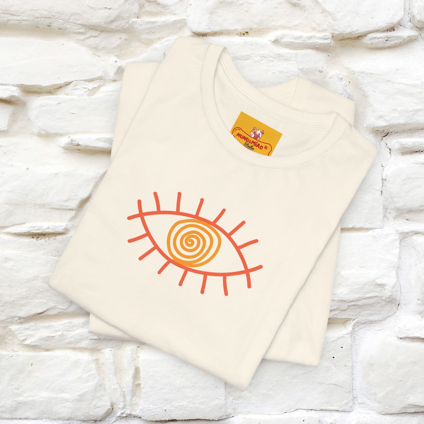 "The Hypnotic Meow'' Cat T-Shirt Front and Back Design | Nunu&Miao Studio