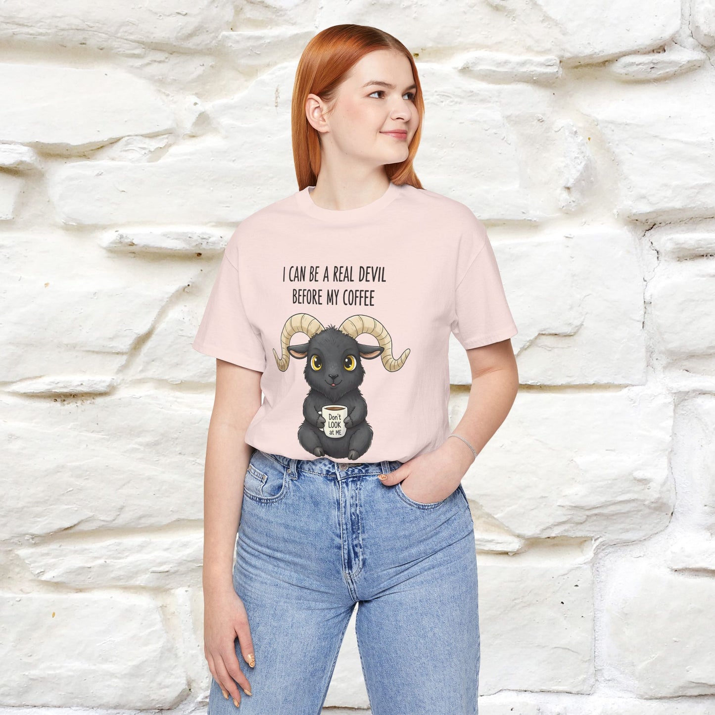 "I Can Be a Real Devil Before My Coffe" Funny T-shirt |Nunu&Miao Studio
