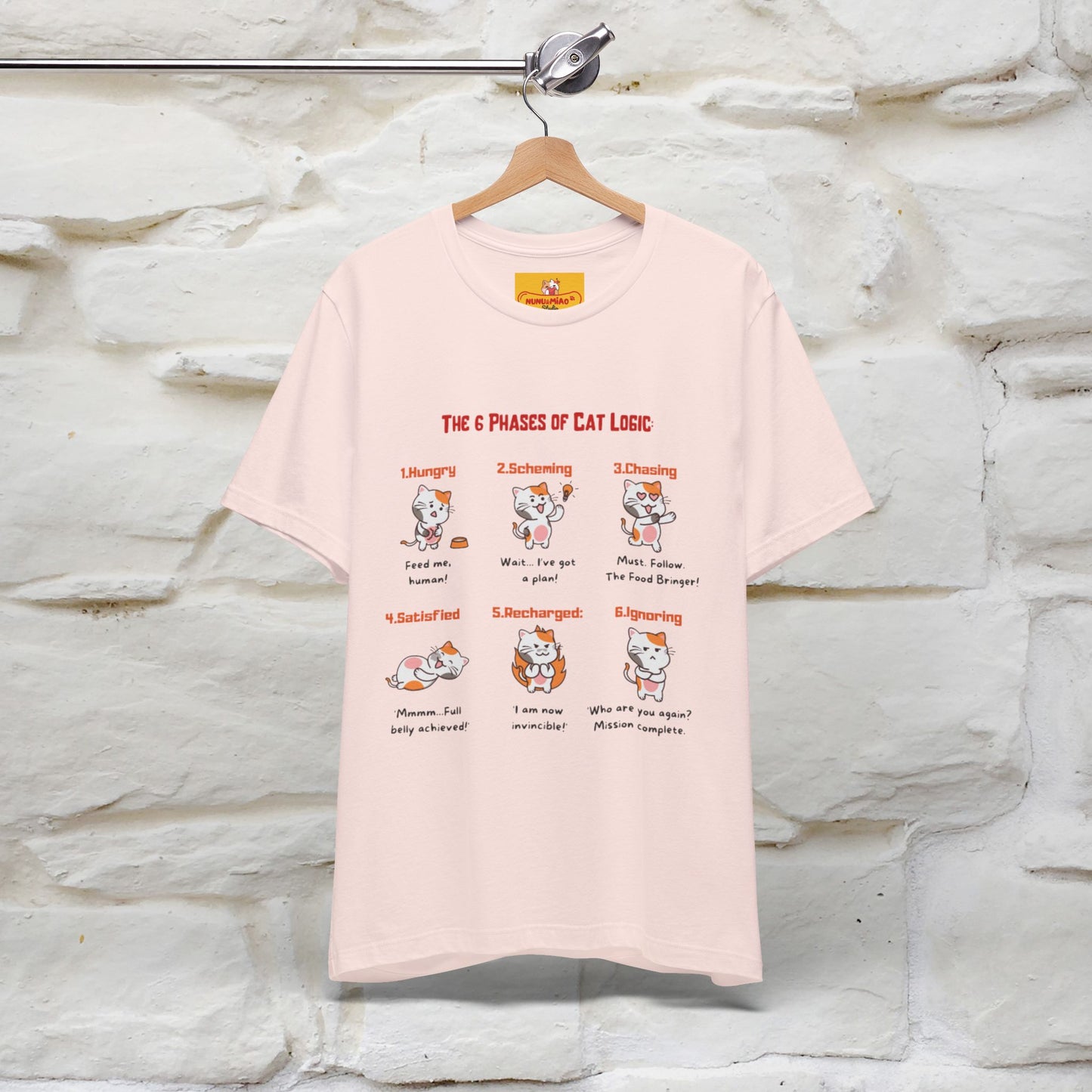 "The 6 Phases of Cat Logic" Hilarious Cat T-Shirt | Nunu&Miao Studio - Nunu&Miao Studio