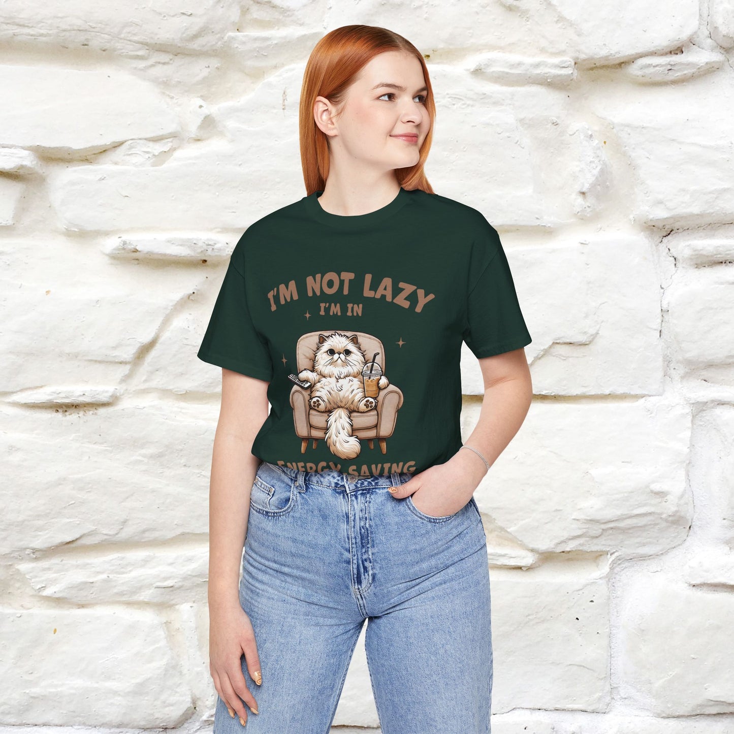 "I'm Not Lazy I'm In Energy-Saving Mode " Cat T-shirt |Nunu&Miao Studio