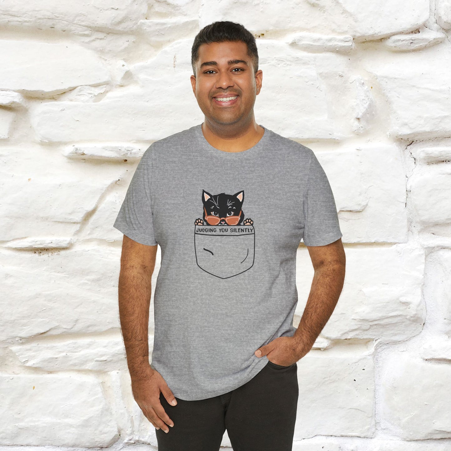 Judging You Silently Cat T-Shirt for Men | 100% Cotton* Funny & Sassy Tee - Nunu&Miao Studio