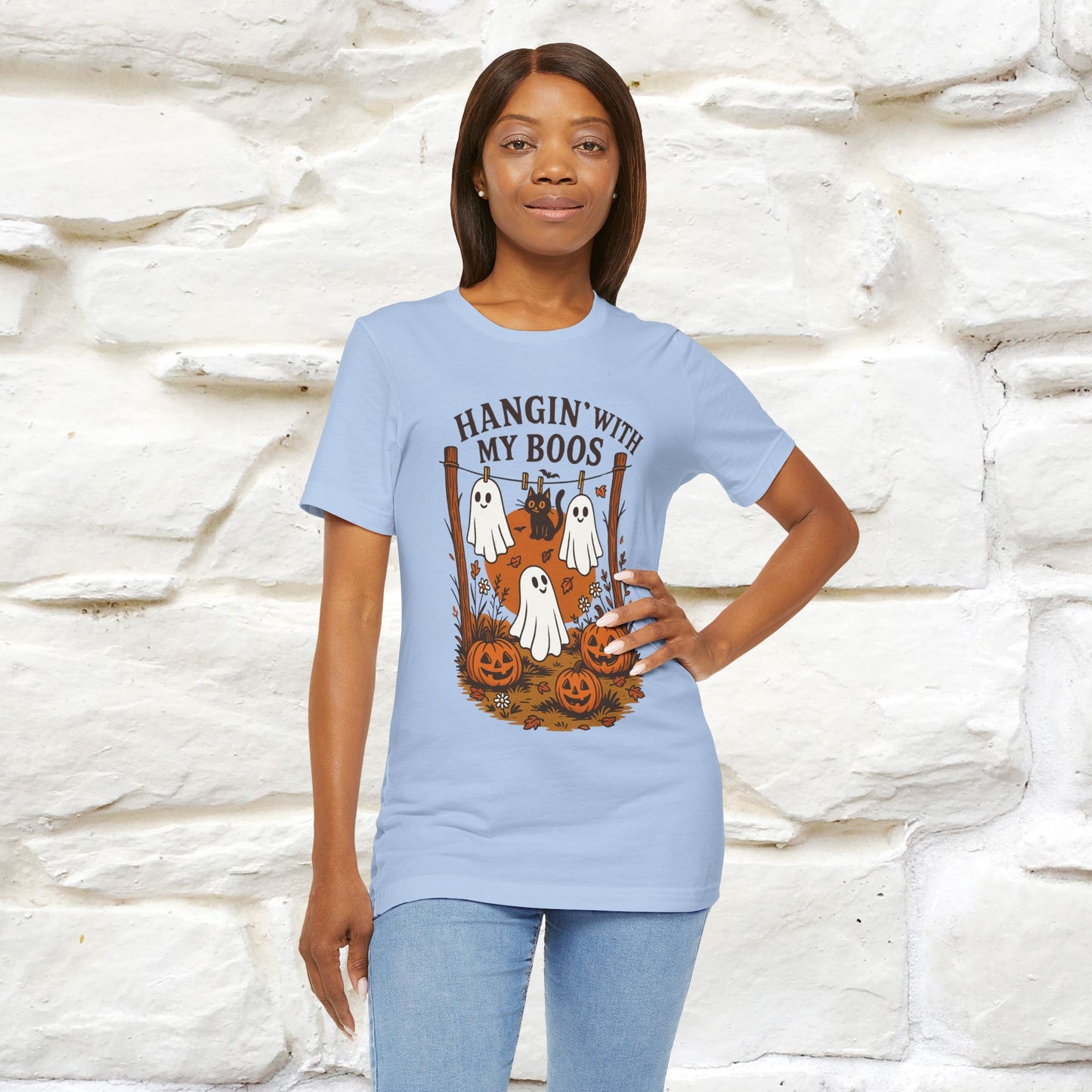 "Hanging With My Boos" Halloween Cat T-shirt |Nunu&Miao Studio - Nunu&Miao Studio