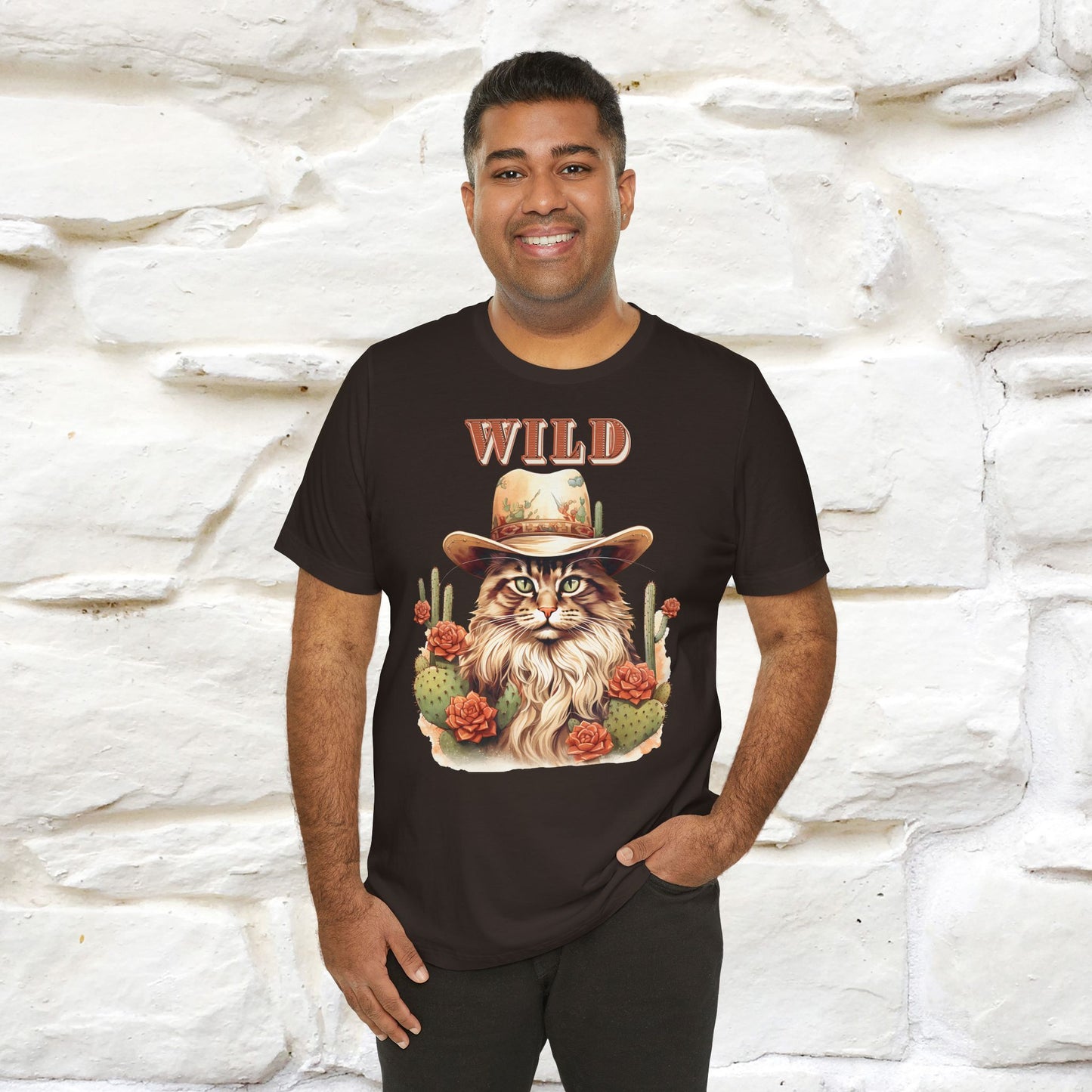 Wild Cowboy Cat T-Shirt for Men & Women | 100% Cotton* Adventure Tee - Nunu&Miao Studio