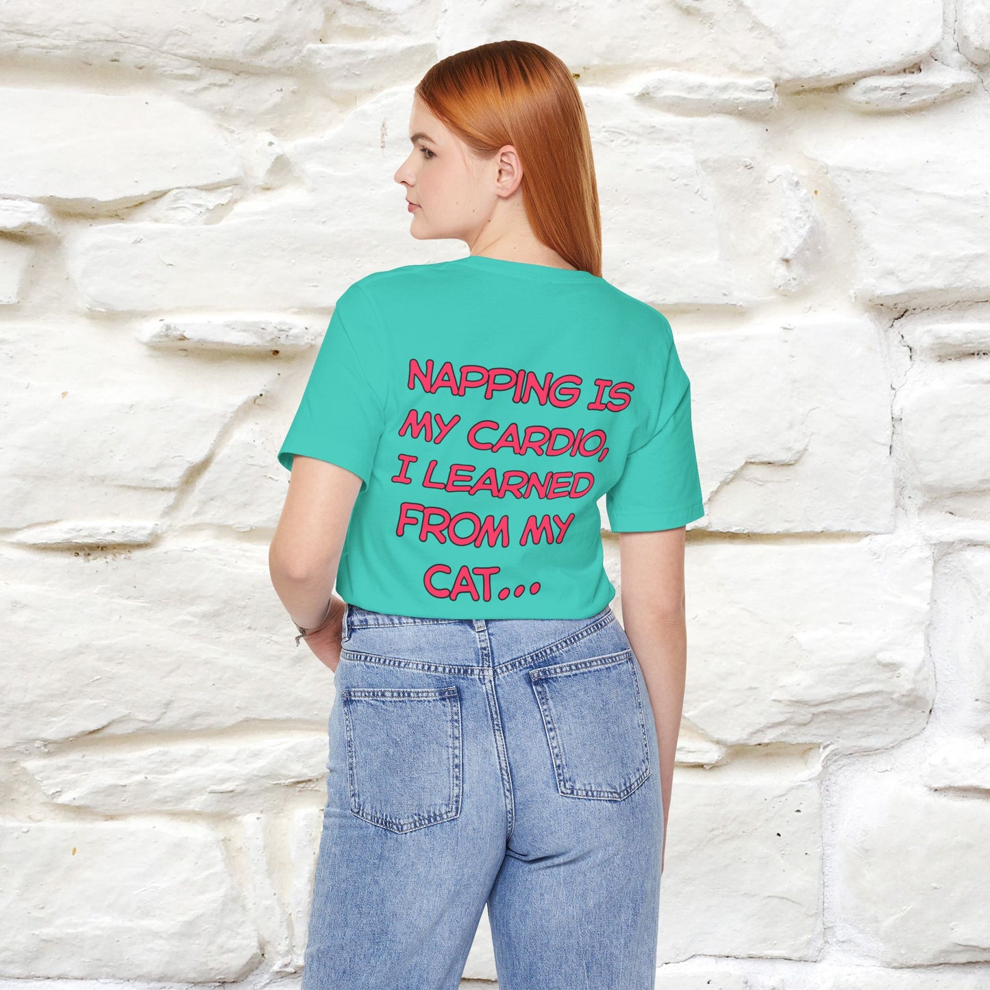 "Napping Is My Cardio, I Learned From My Cat…" Funny Cat T-shirt | Nunu&Miao Studio