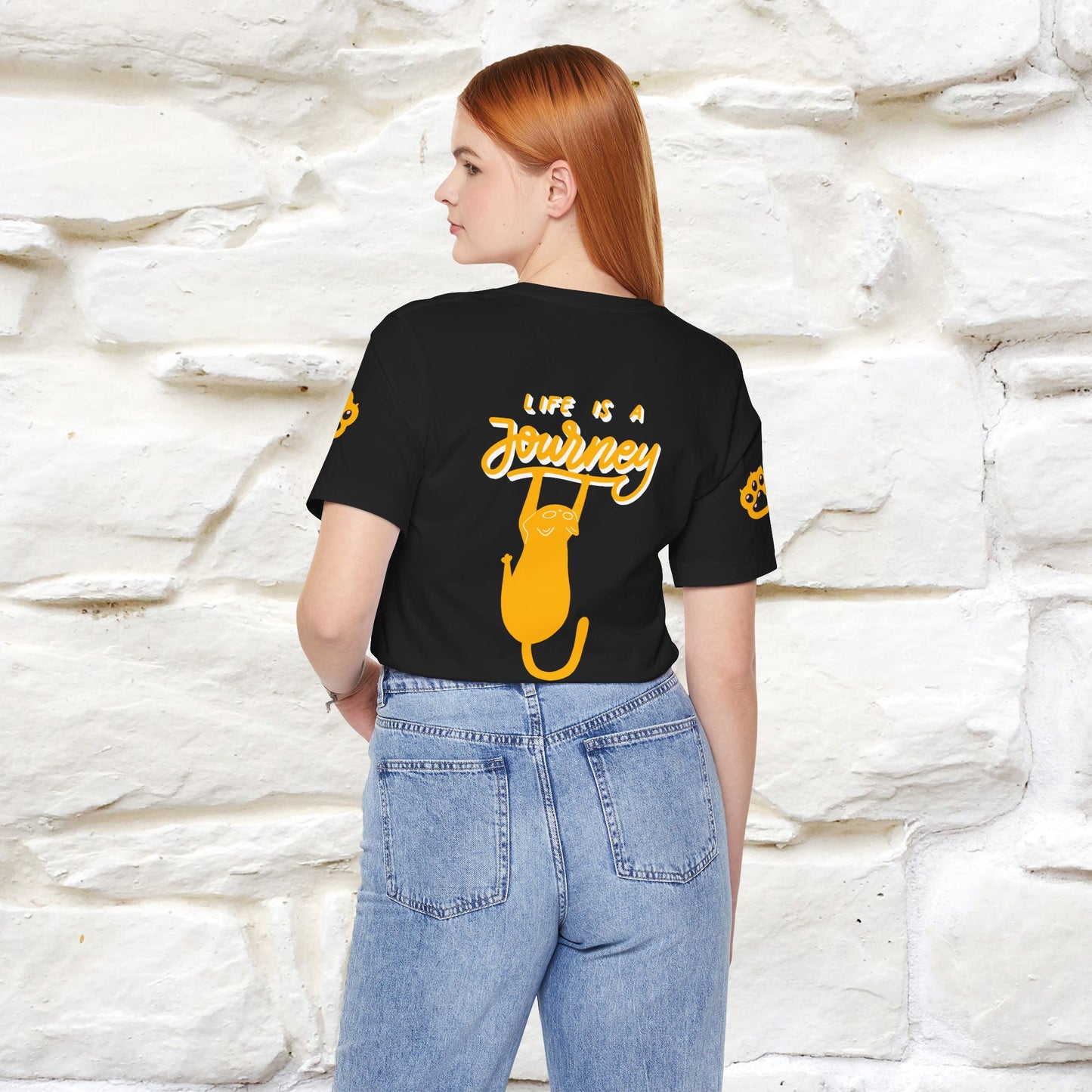 "Life Is A Journey'' Cat T-Shirt | Front & Back Design | Nunu&Miao Studio