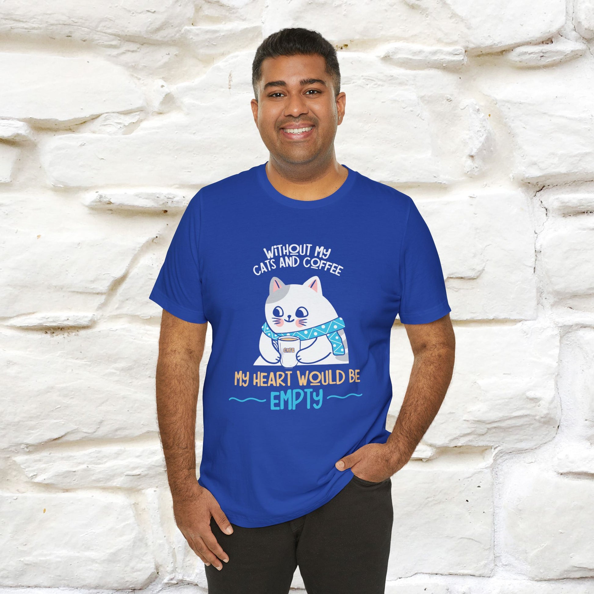 "Without My Cats and Coffee, My Heart Would Be Empty" Cat T-shirt | Nunu&Miao Studio - Nunu&Miao Studio