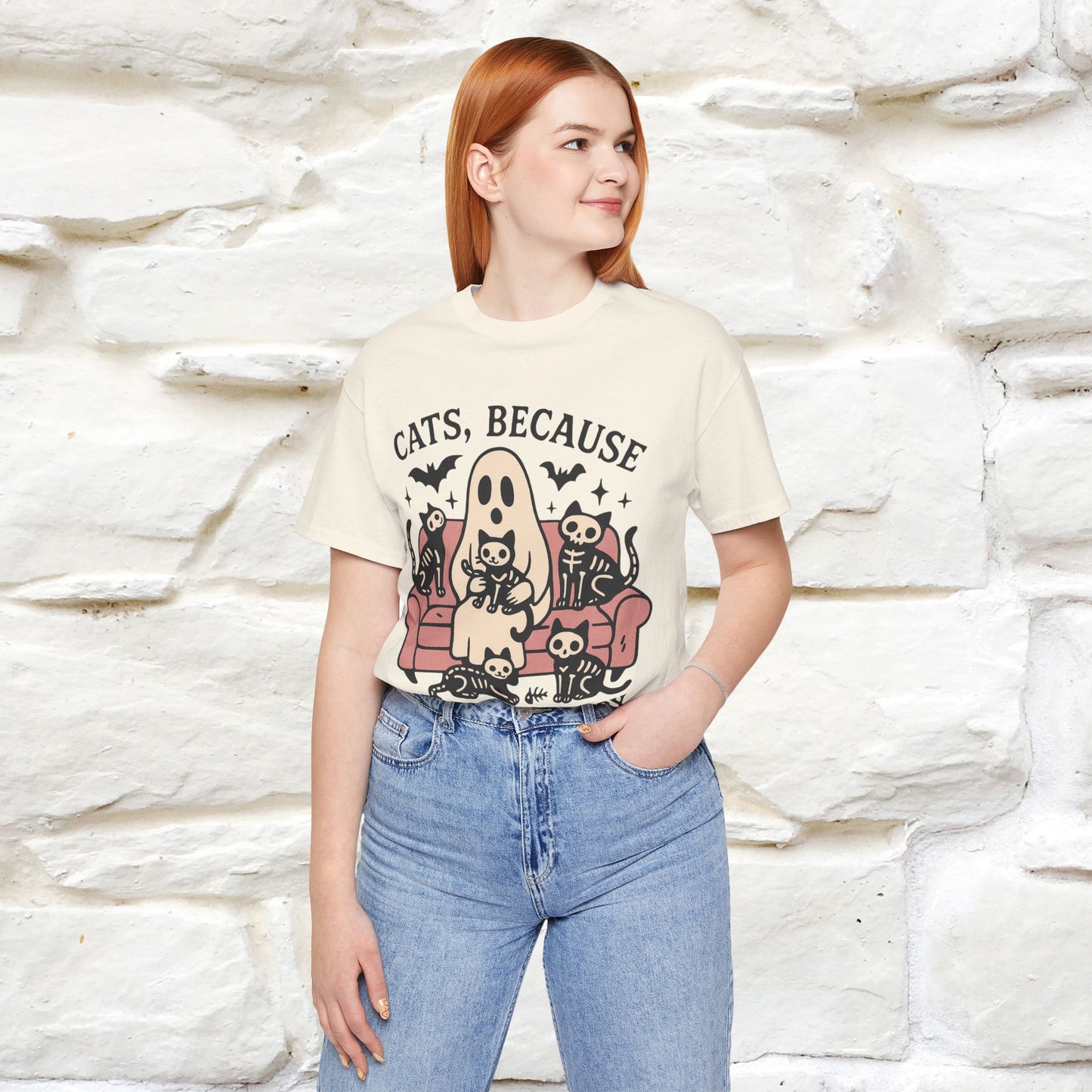 "Cat Because People Are Creepy" Halloween Cat T-shirt |Nunu&Miao Studio - Nunu&Miao Studio
