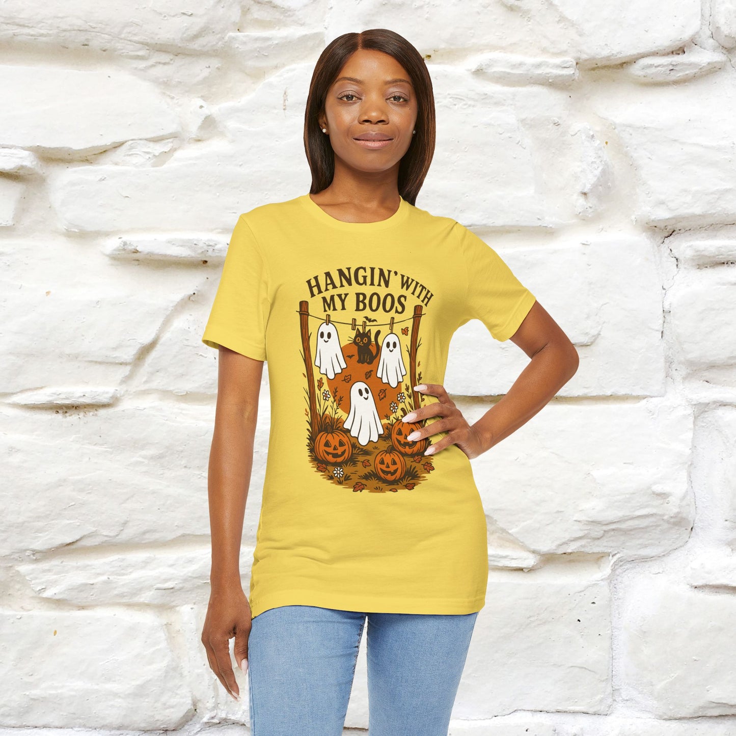"Hanging With My Boos" Halloween Cat T-shirt |Nunu&Miao Studio - Nunu&Miao Studio
