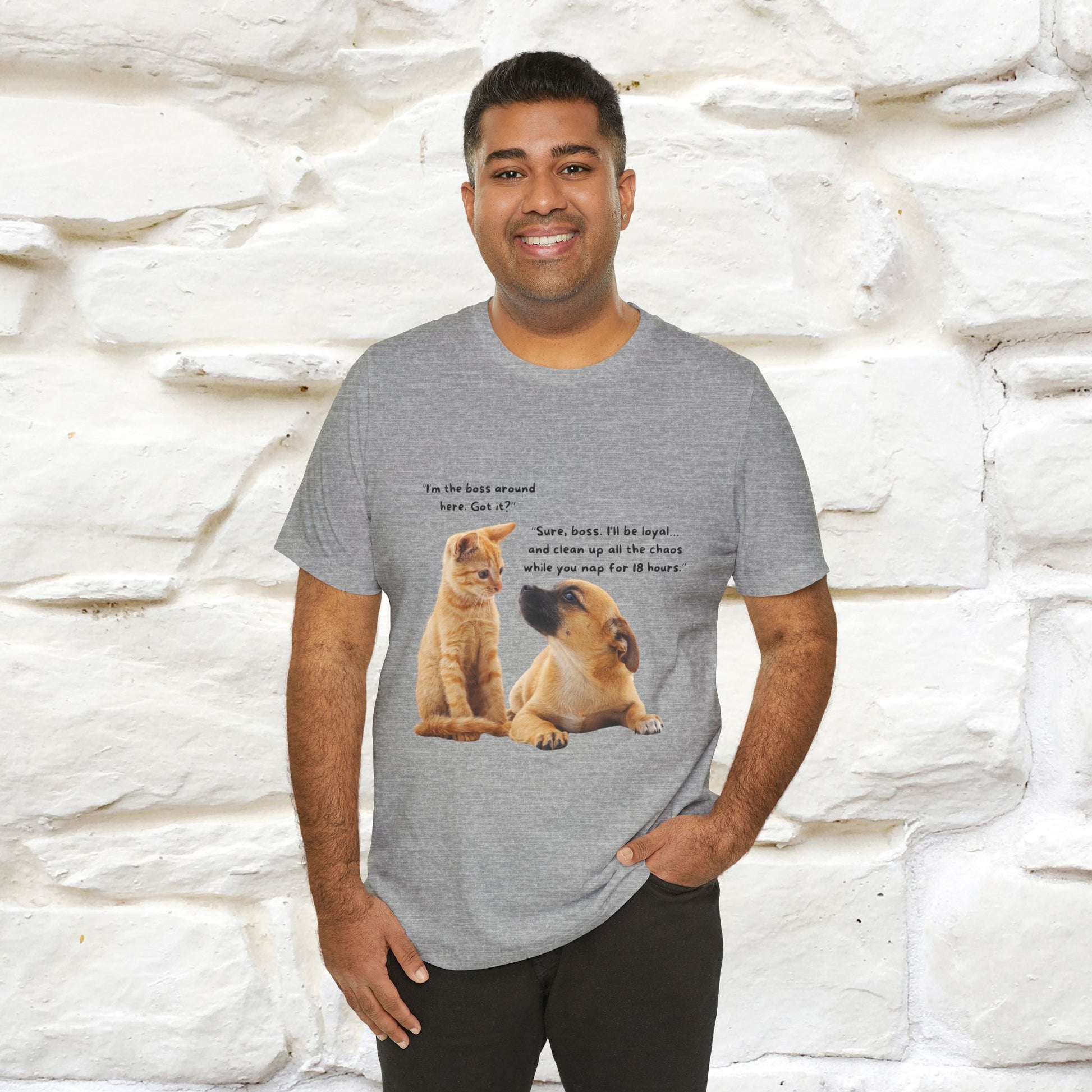 ''I am The Boss Here'' Funny Cat T-shirt for Men and Women  100% Cotton* - Nunu&Miao Studio