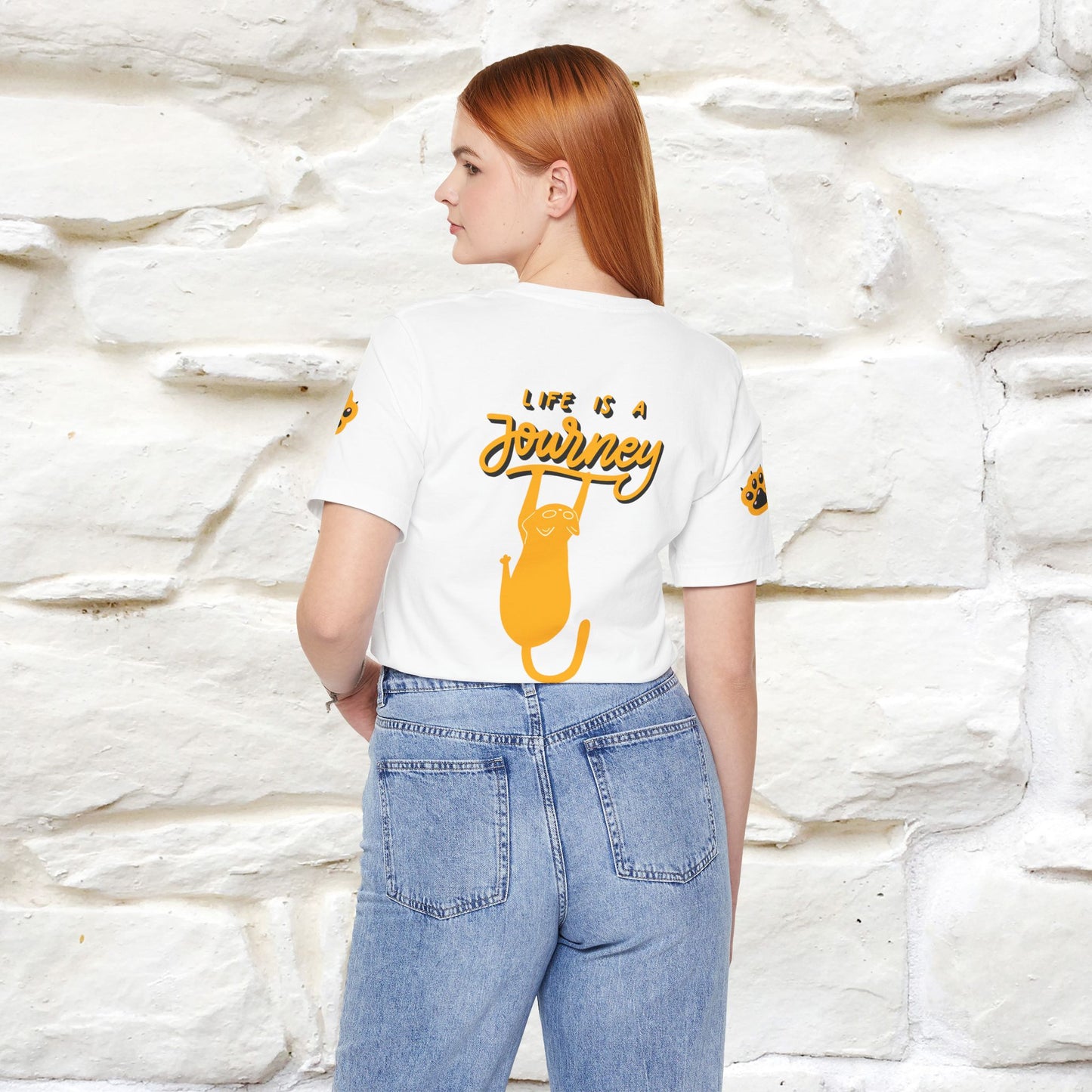 "Life Is A Journey'' Cat T-Shirt | Front & Back Design | Nunu&Miao Studio