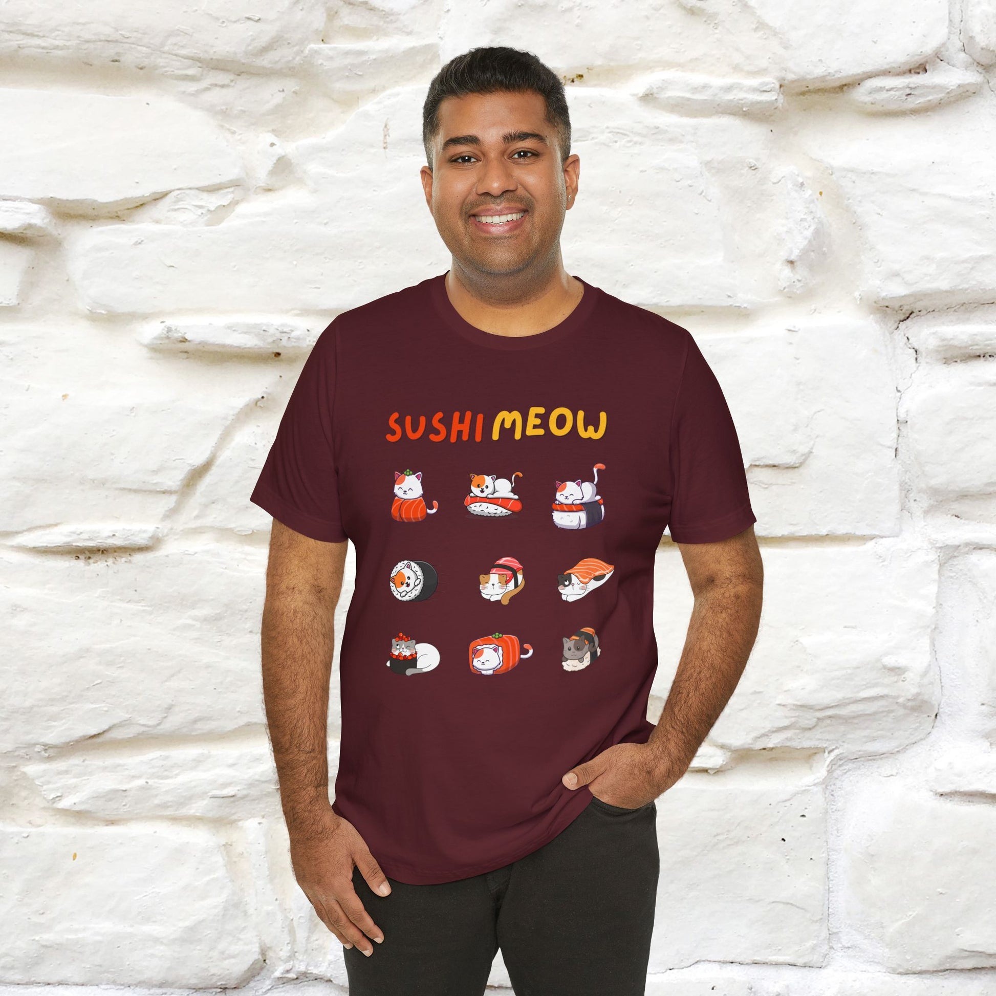 "Sushi Meow" Cat T-shirt for Men & Women | 100% Cotton* - Nunu&Miao Studio