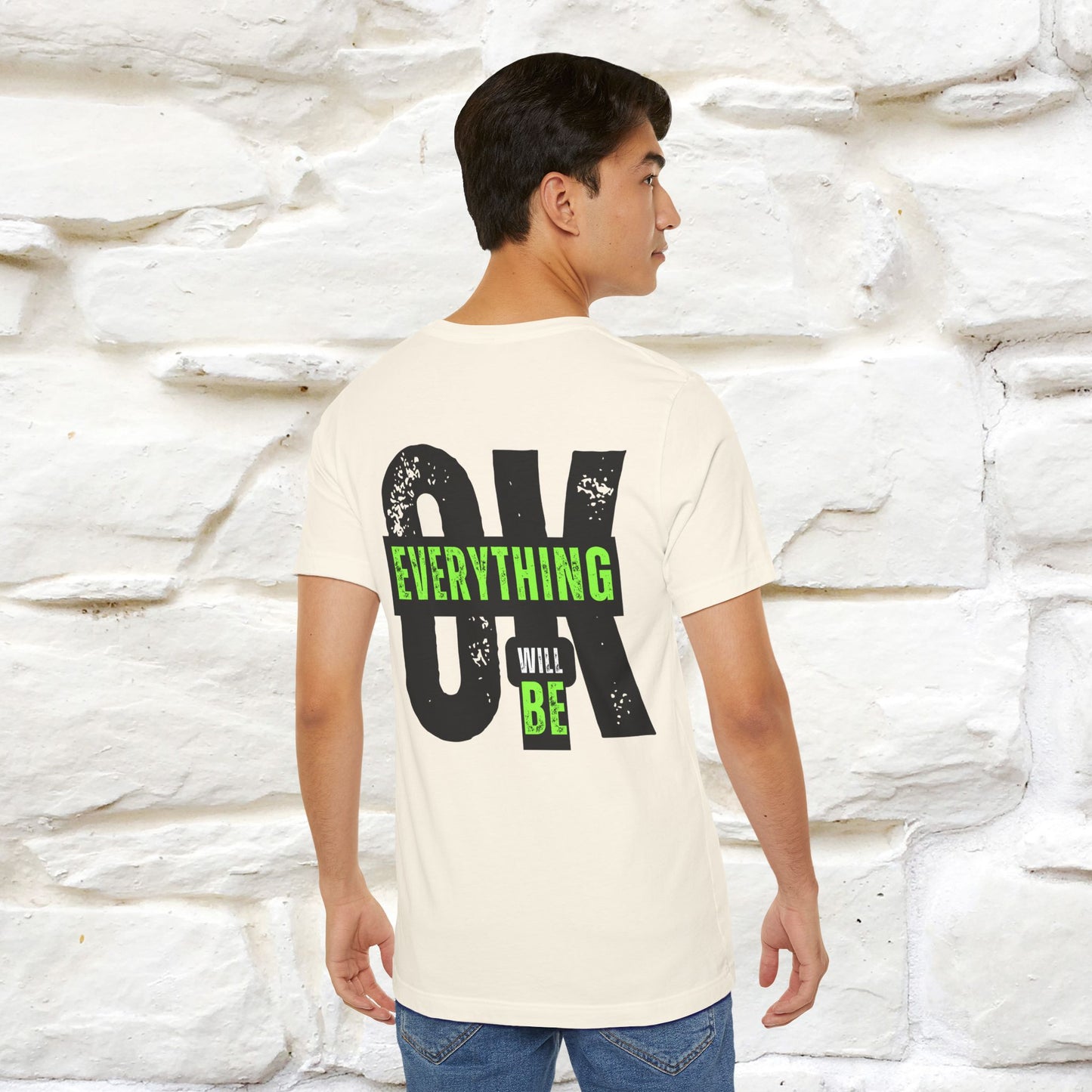 ''Everything Will Be Ok '' Cat T-Shirt Front and Back Design | Nunu&Miao Studio