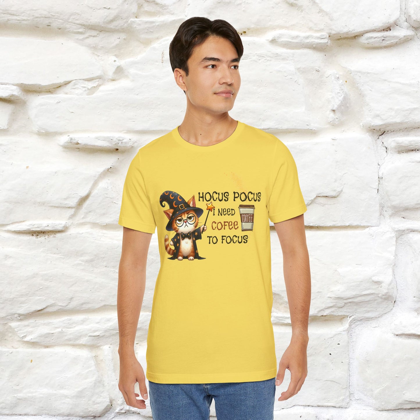 ''Hocus Pocus I Need Coffe To Focus'' Funny Cat Shirt | Nunu&Miao Studio