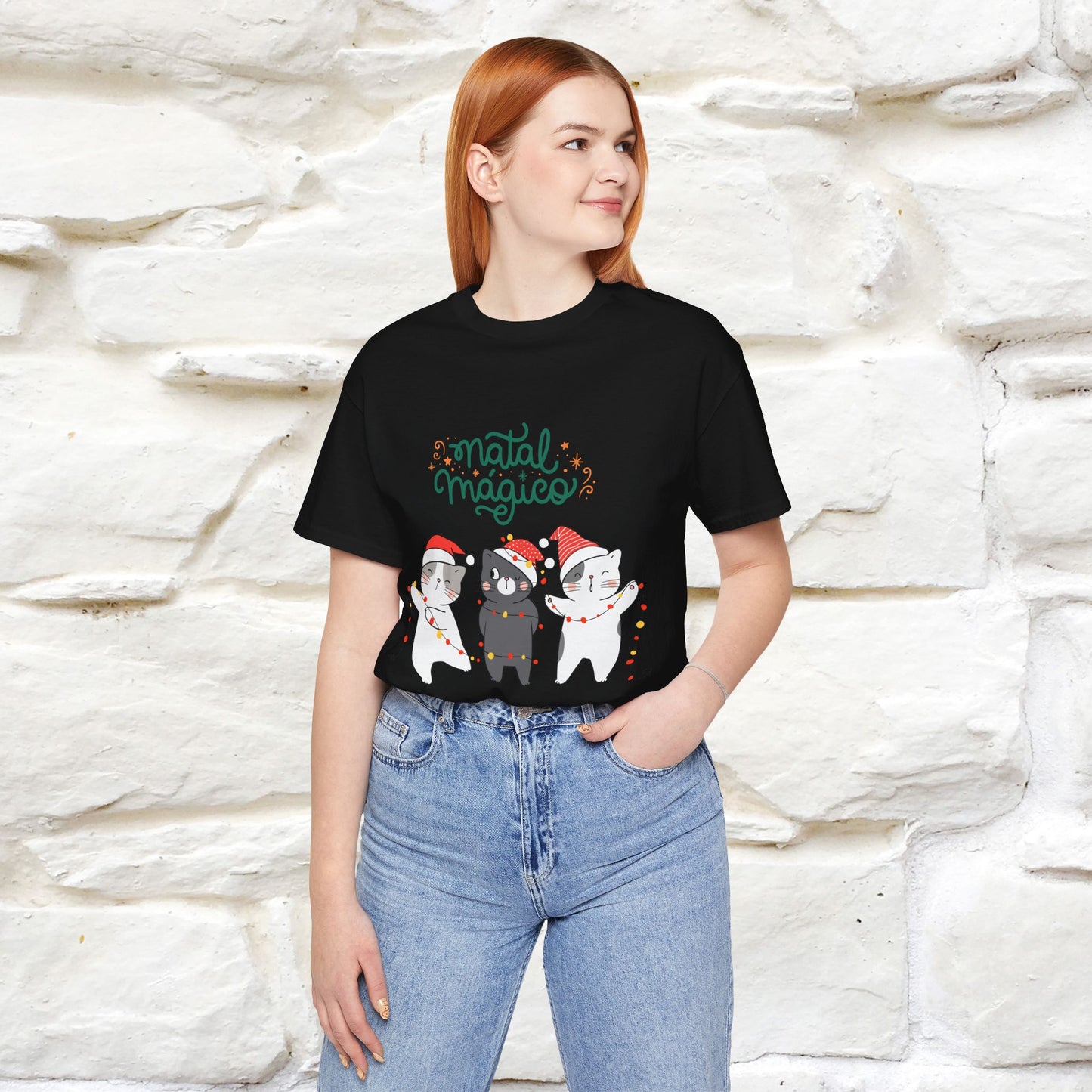 "Natal Magico" Cat T-shirt |Nunu&Miao Studio - Nunu&Miao Studio