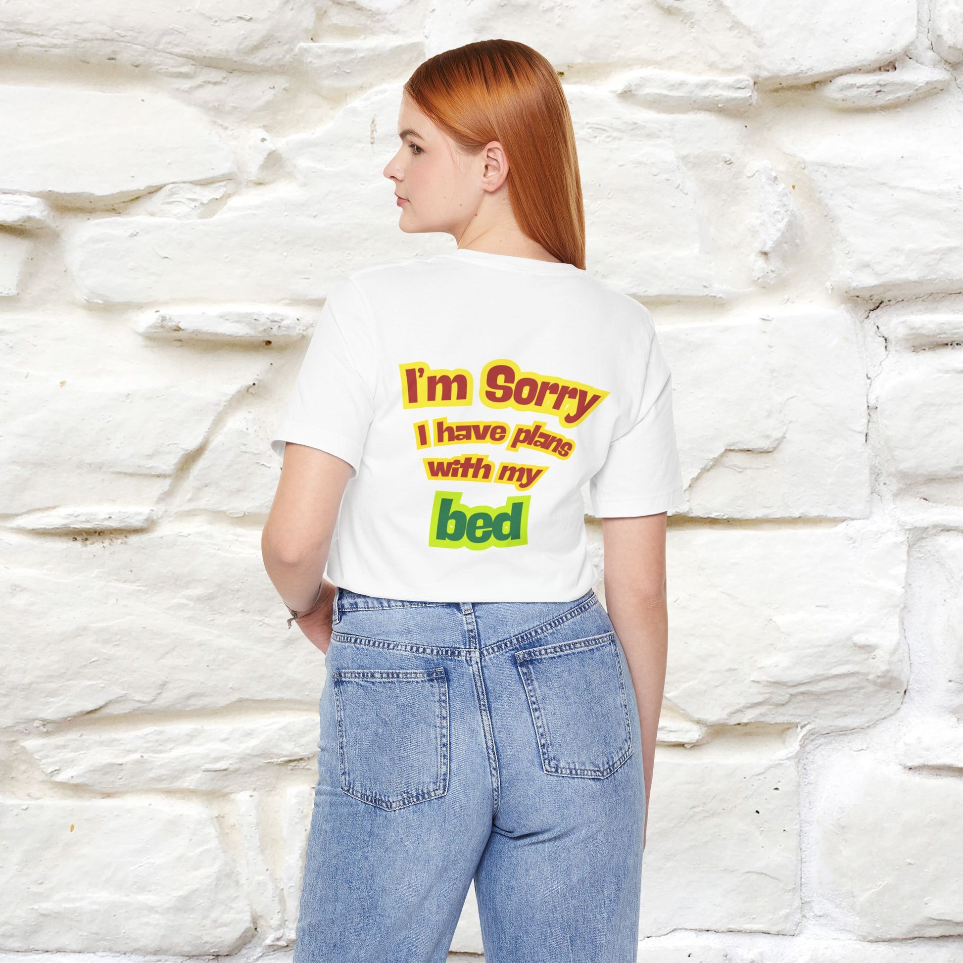 "I Am Sorry I Have Plans With My Bed" |  Cat T-Shirt | Front & Back Design | Nunu&Miao Studio - Nunu&Miao Studio