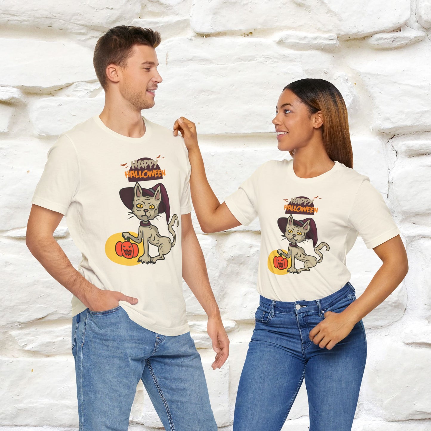 ''Happy Halloween Cat Witch '' Unisex T-shirt 100% Cotton* - Nunu&Miao Studio