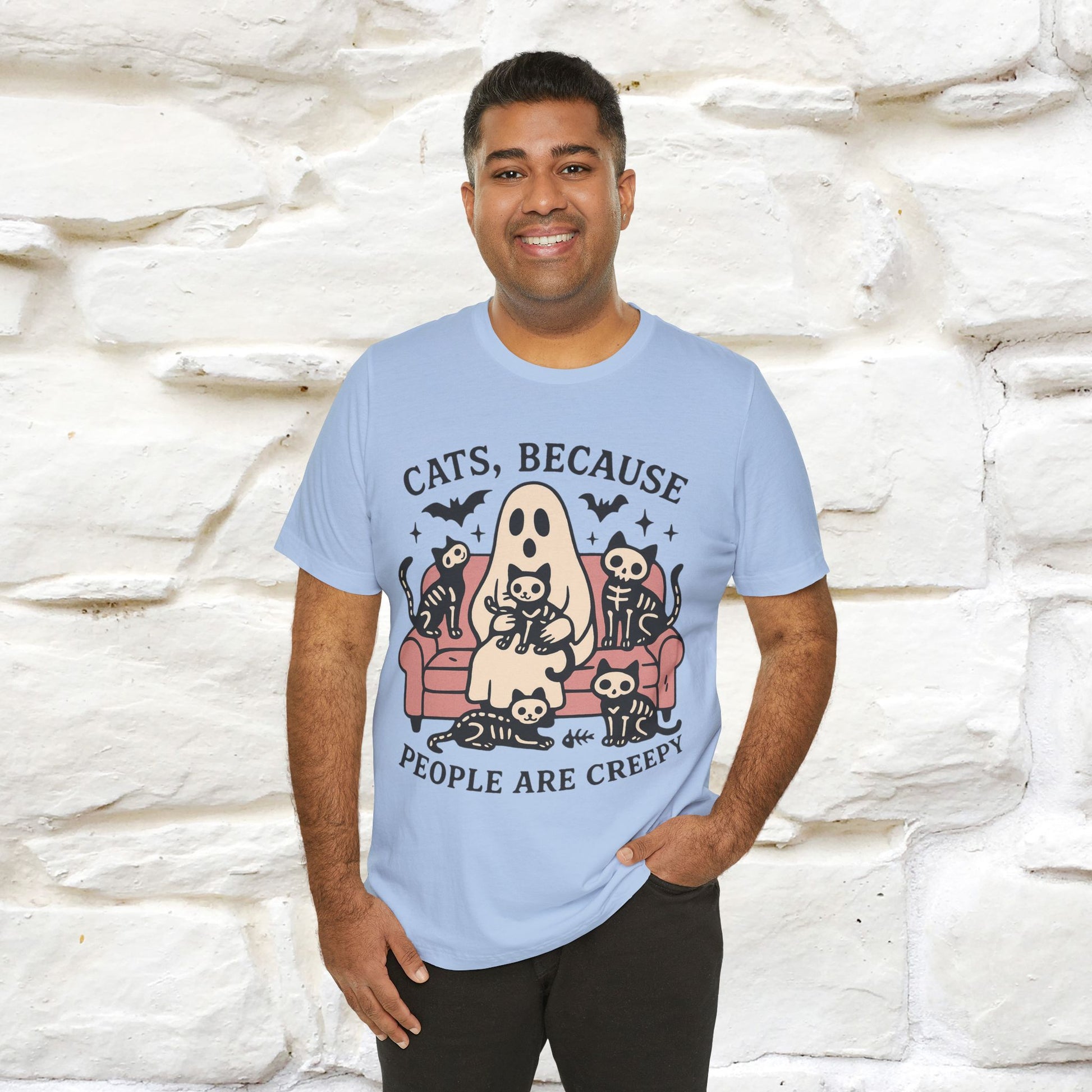 "Cat Because People Are Creepy" Halloween Cat T-shirt |Nunu&Miao Studio - Nunu&Miao Studio
