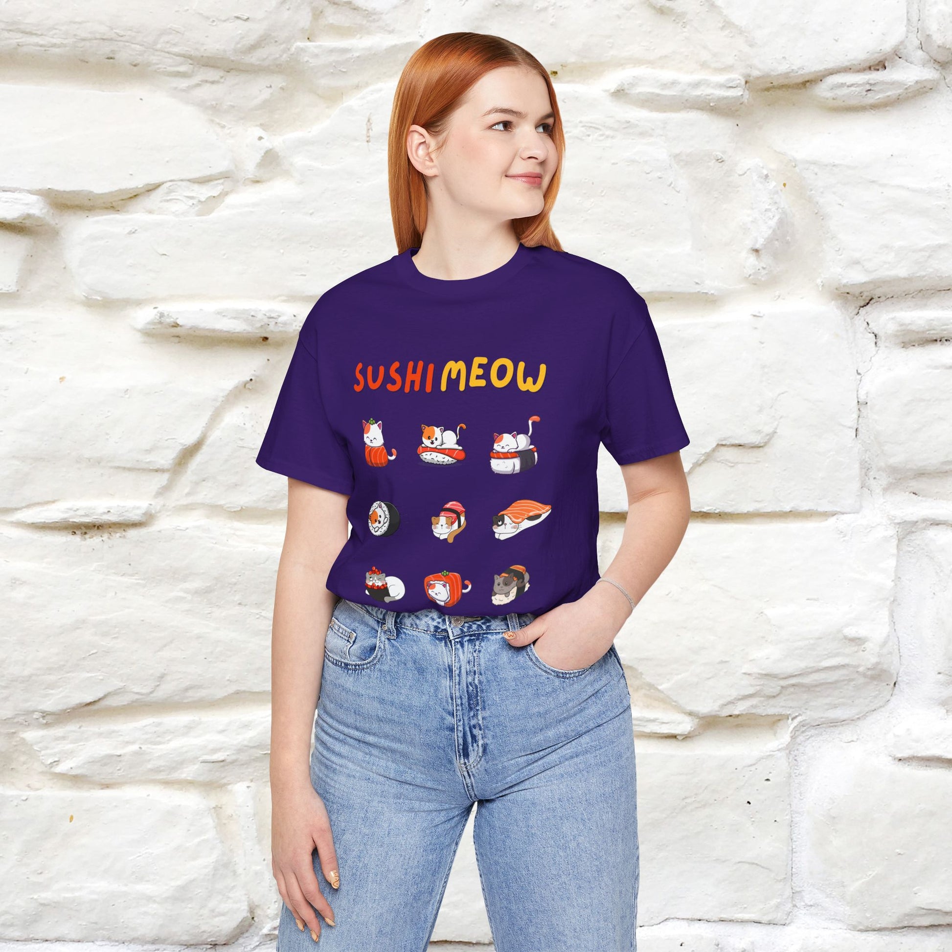 "Sushi Meow" Cat T-shirt for Men & Women | 100% Cotton* - Nunu&Miao Studio