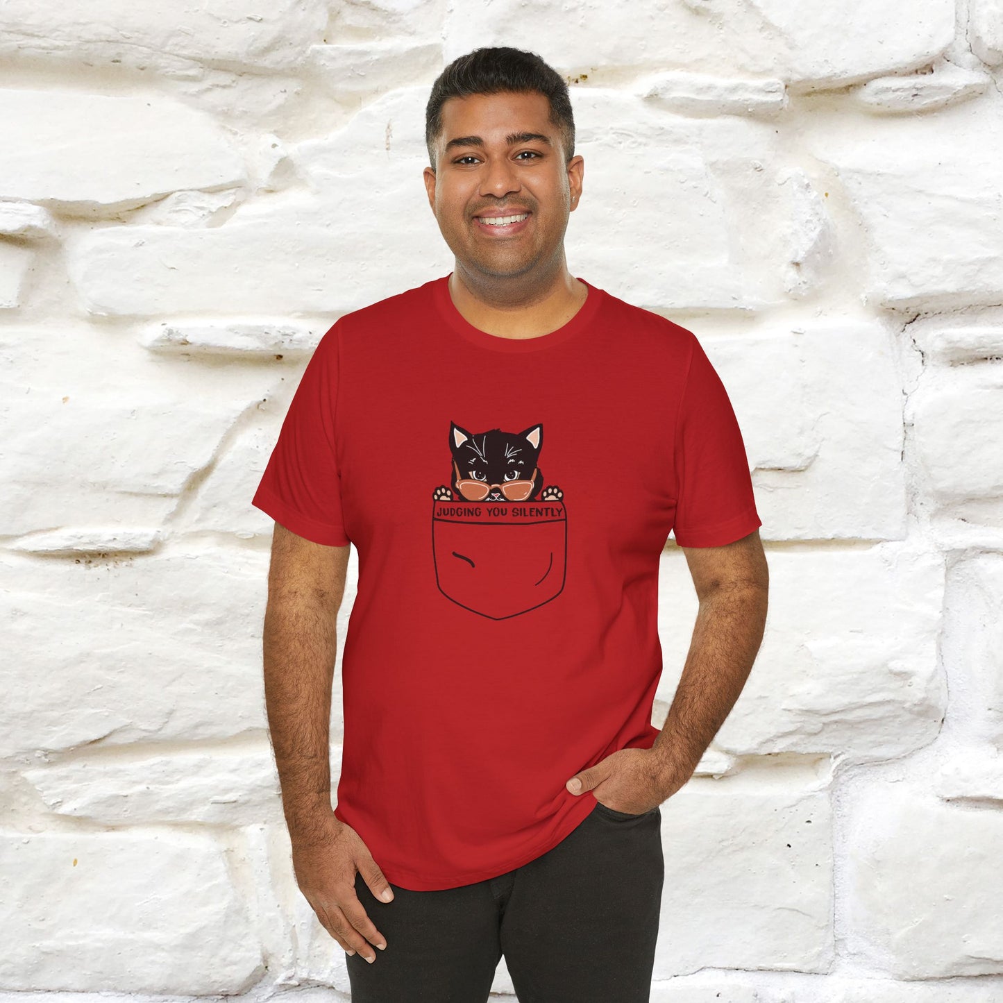 Judging You Silently Cat T-Shirt for Men | 100% Cotton* Funny & Sassy Tee - Nunu&Miao Studio