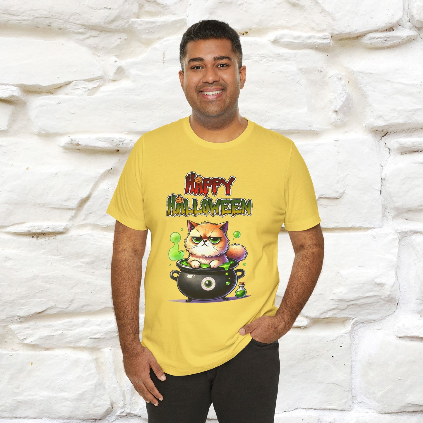 "Angry Cat Happy Halloween" Cat T-shirt |Nunu&Miao Studio - Nunu&Miao Studio