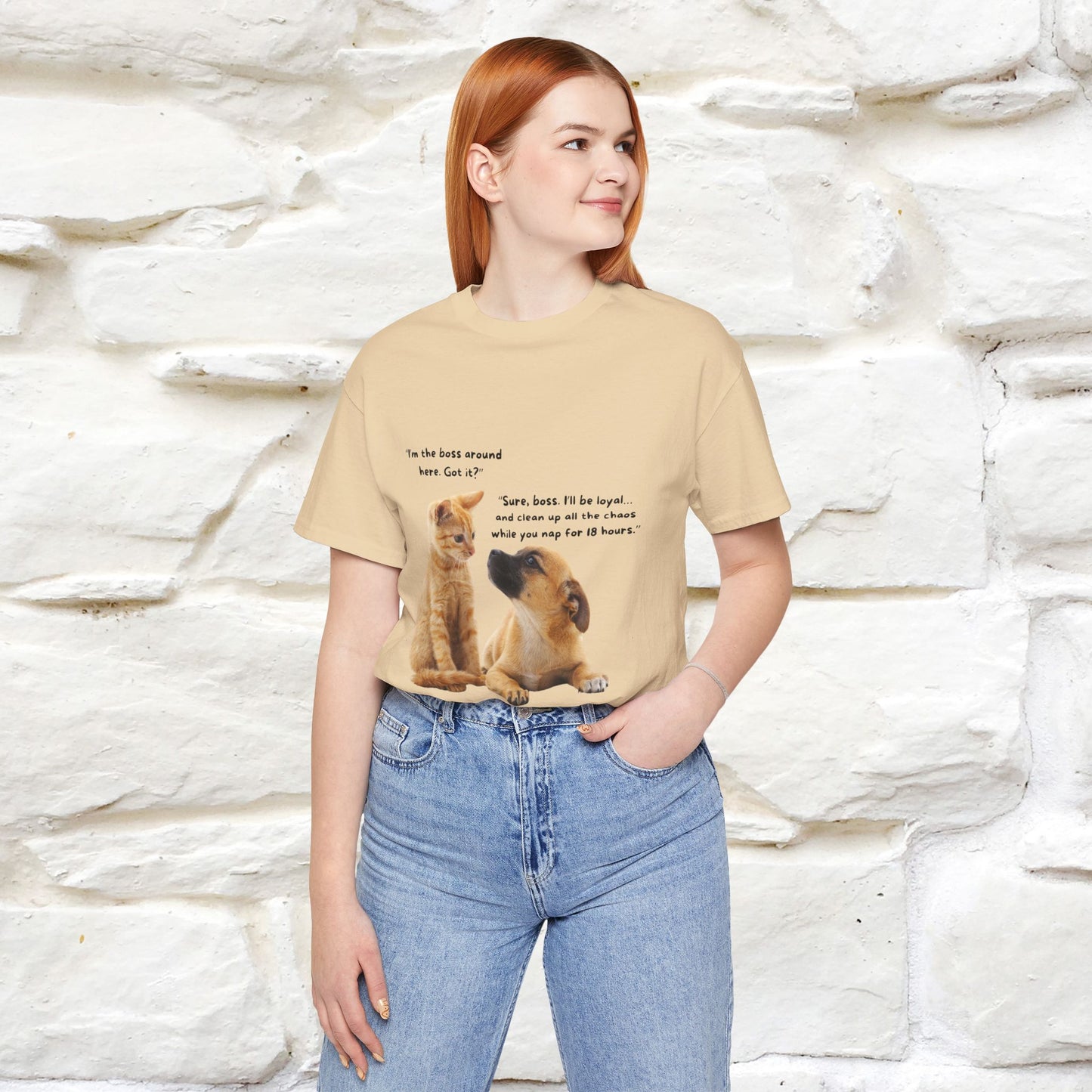 ''I am The Boss Here'' Funny Cat T-shirt for Men and Women 100% Cotton* - Nunu&Miao Studio