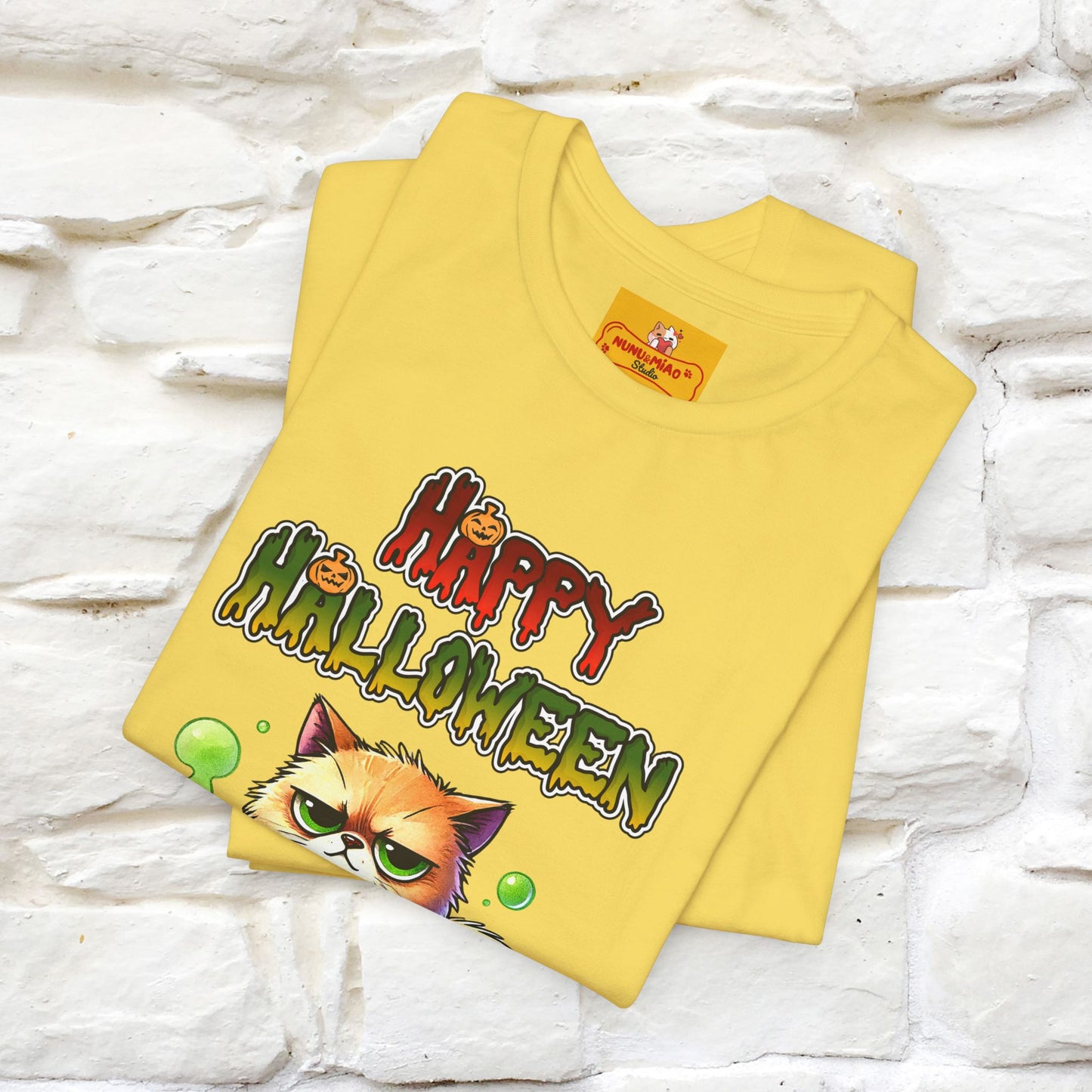 "Angry Cat Happy Halloween" Cat T-shirt |Nunu&Miao Studio - Nunu&Miao Studio