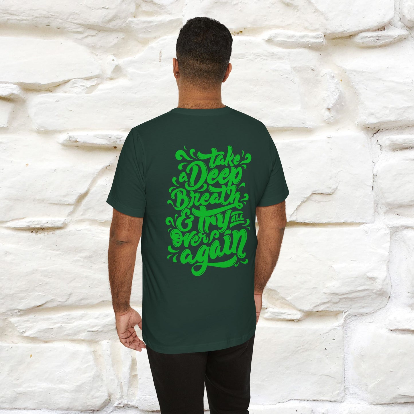 "Take a Deep Breath & Try All Over Again" Cat T-Shirt| Front & Back Design | Nunu&Miao Studio
